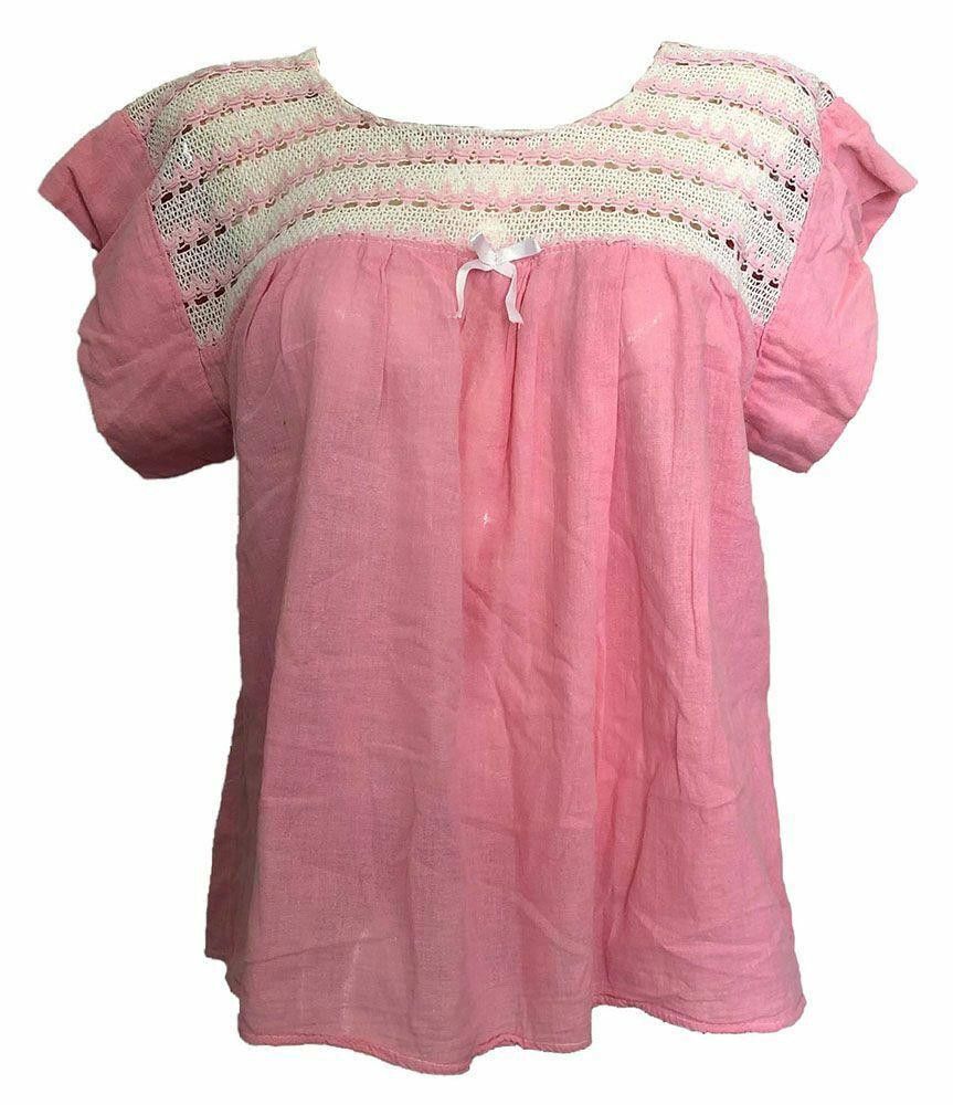 Designer New Pink Hand Made Blouse L Size L / US 10 / IT 46 - 1 Thumbnail