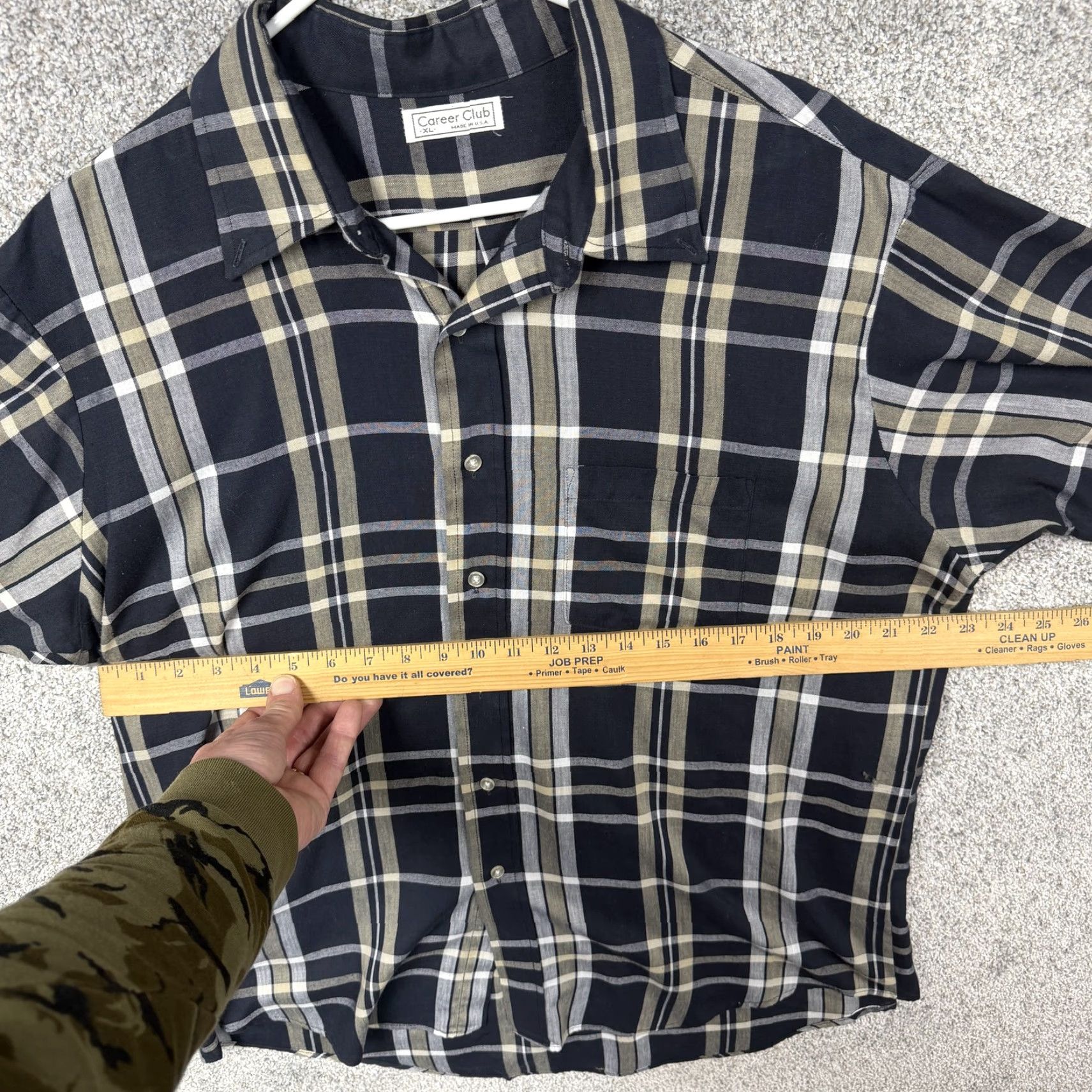Vintage Vintage Career Club Button-Up Shirt Mens XL Blue Gray Plaid 80s 90s Casual Lightweight Short Sleeve Size US XL / EU 56 / 4 - 3 Thumbnail