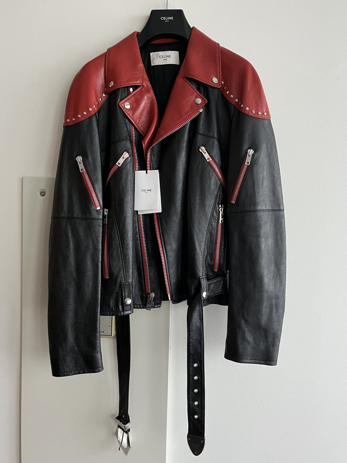 $7,500 Super Runway Celine Hedi Slimane Biker Leather Jacket