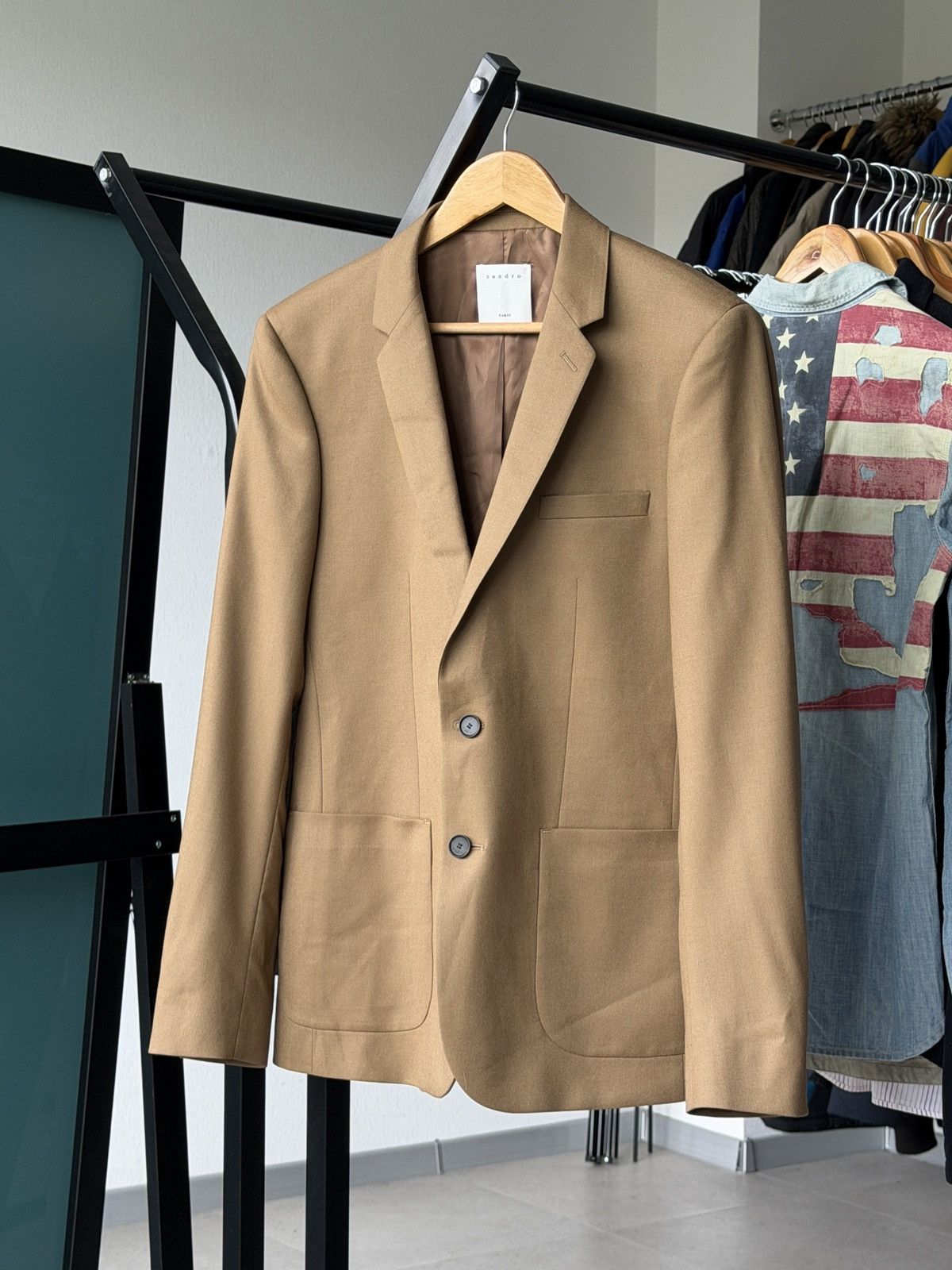 Sandro sandro Paris beige wool blazer jacket size 48 Size 48S - 3 Thumbnail