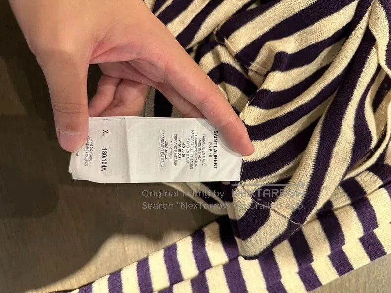 Saint Laurent Paris Saint Laurent Paris Striped Knit Sweater. Size US XL / EU 56 / 4 - 4 Thumbnail