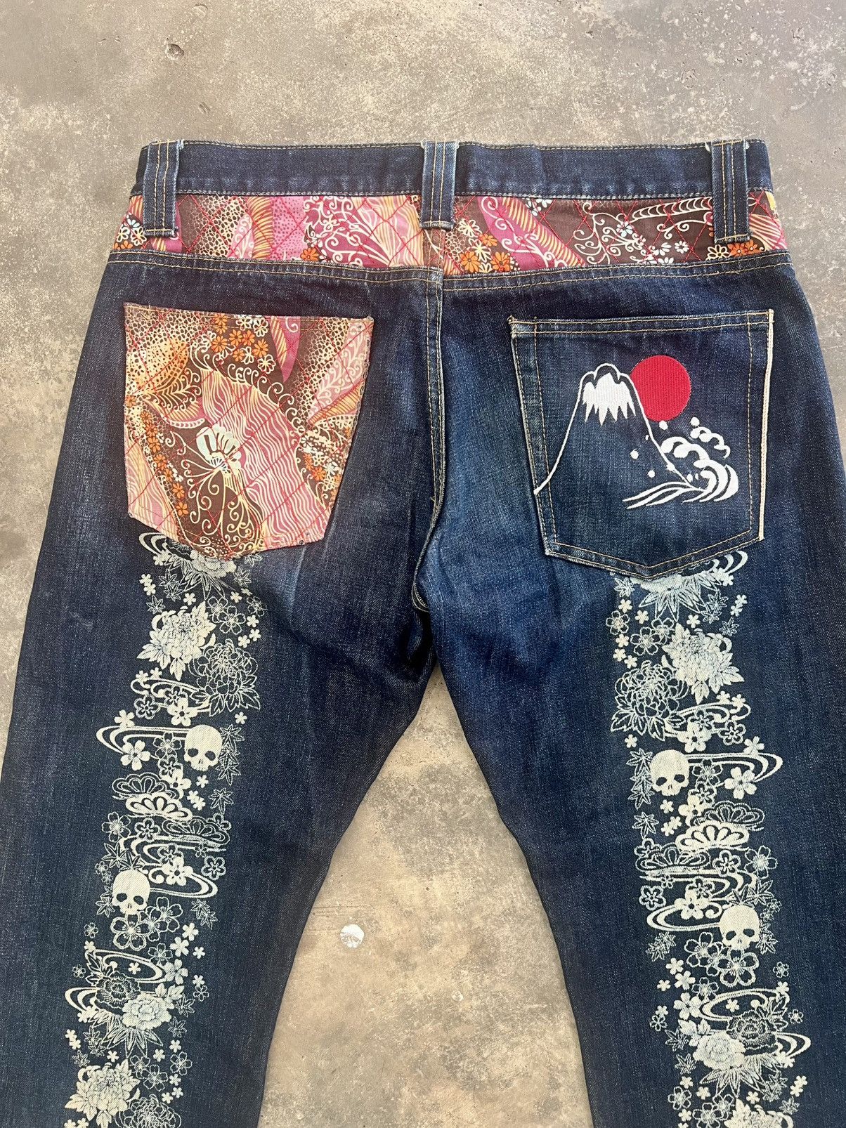 Japanese Brand VINTAGE SKULL JAPANESE TRADITIONAL SELVEDGE KODAMA JEANS Size US 34 / EU 50 - 13 Thumbnail