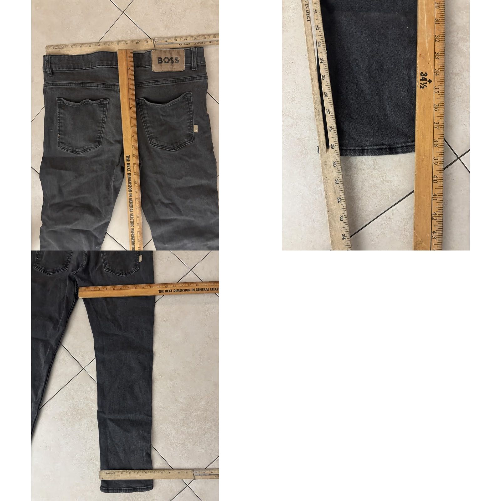 Hugo Boss HUGO BOSS Jeans Mens 34x30 Black Wash Slim Tapered Denim Casual Pants Boss Size US 34 / EU 50 - 8 Thumbnail