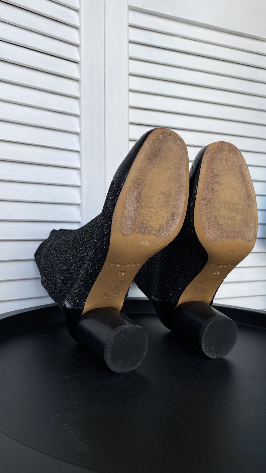 Japanese Brand × Sandro Sandro Knit Glitter Sock Black Boots Size US 8 / IT 38 - 13 Thumbnail