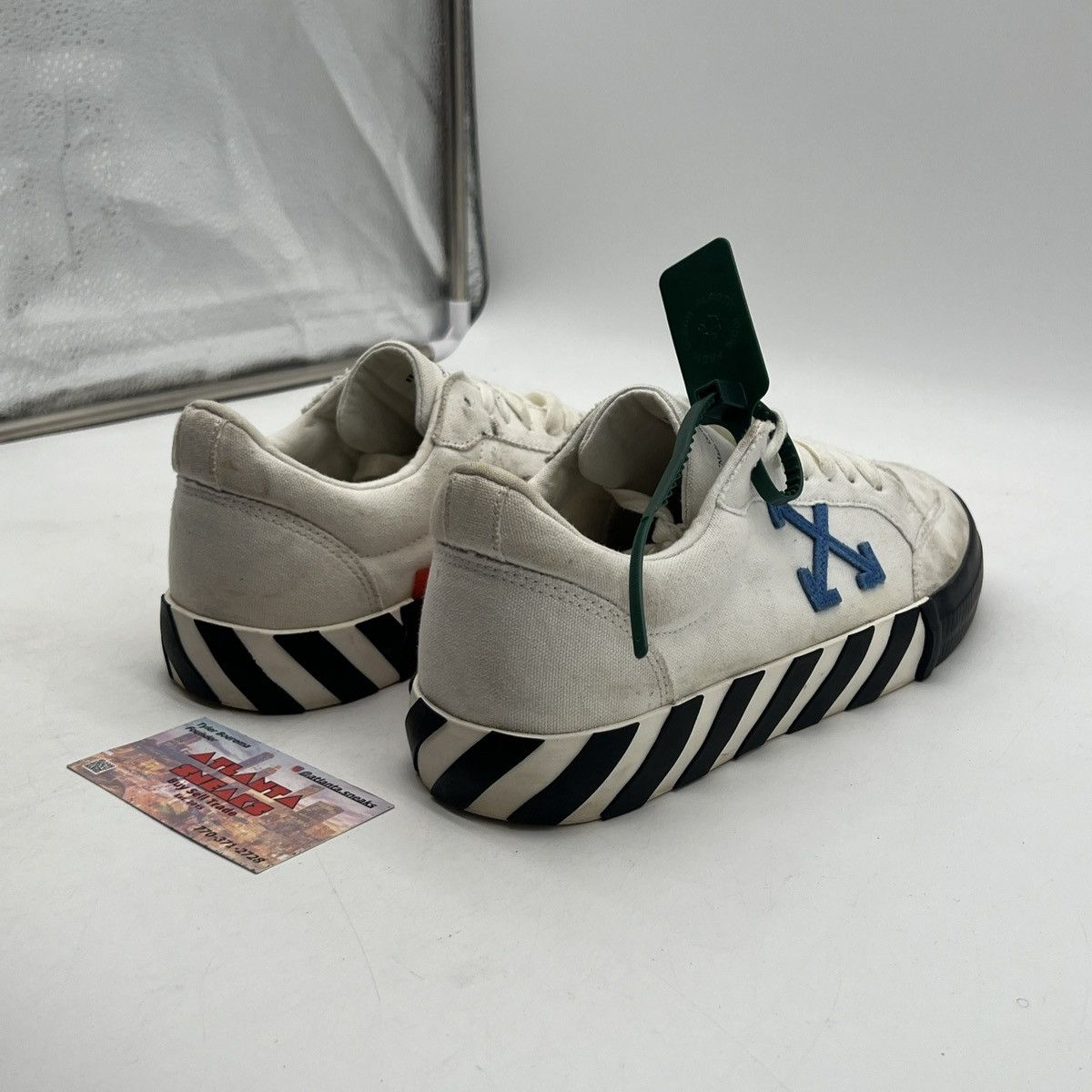 Off-White Off white low vulc canvas white blue Size US 9 / EU 42 - 5 Thumbnail