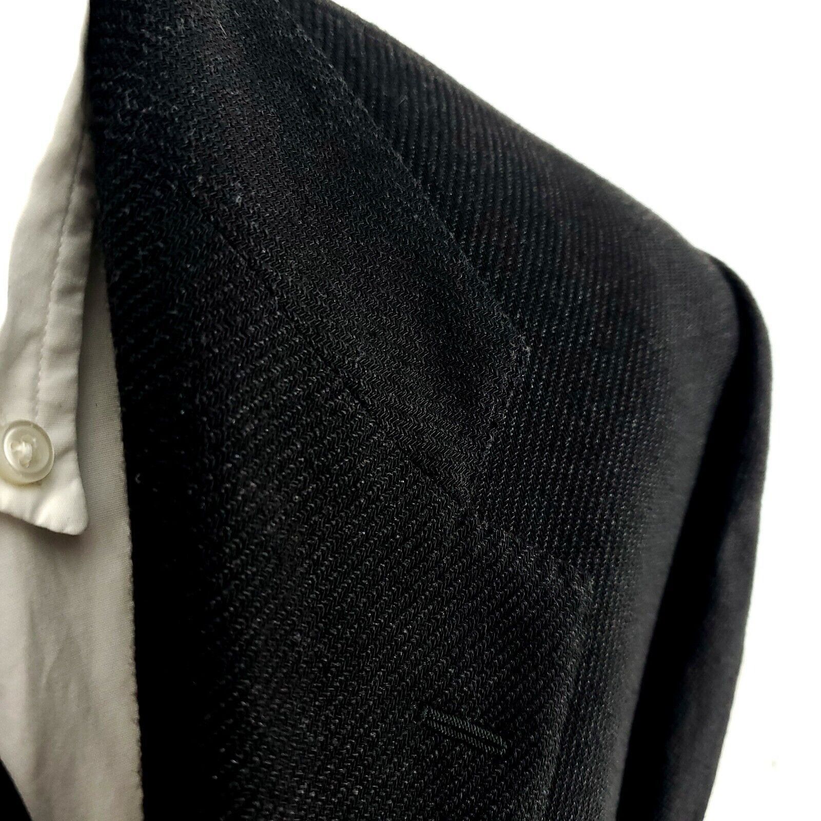 Corneliani Corneliani Wool Silk 3 Button Blazer 38L Black Side Striped Size 38L - 2 Thumbnail