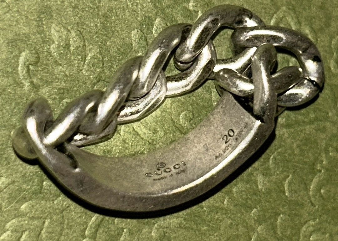 Gucci Gucci Tag Chain Enamel Arg 925 Ring Gucci Size 20/ US size 9 Size ONE SIZE - 8 Thumbnail