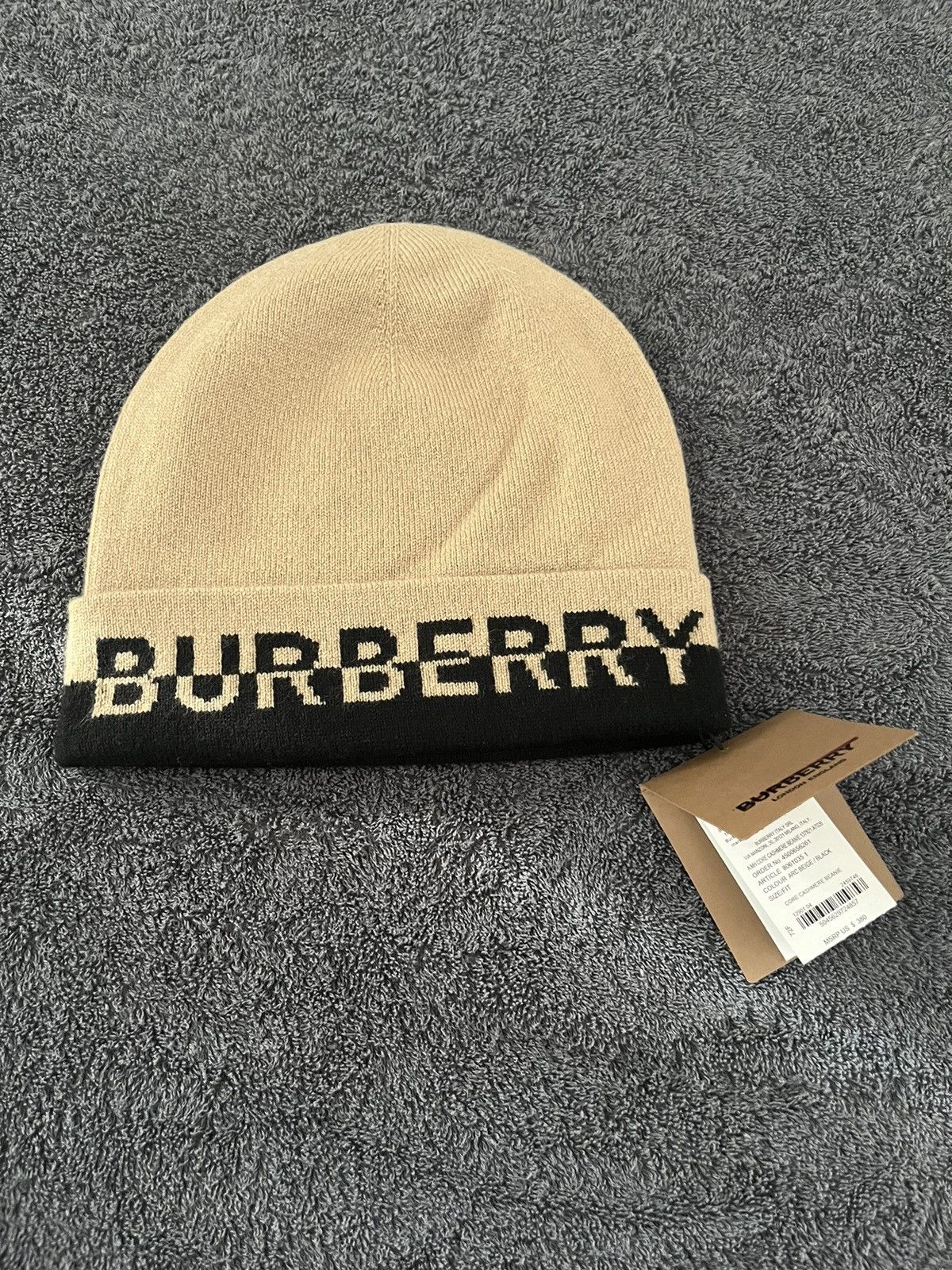 Burberry Burberry Logo Intarsia Cashmere Beanie Size ONE SIZE - 5 Thumbnail
