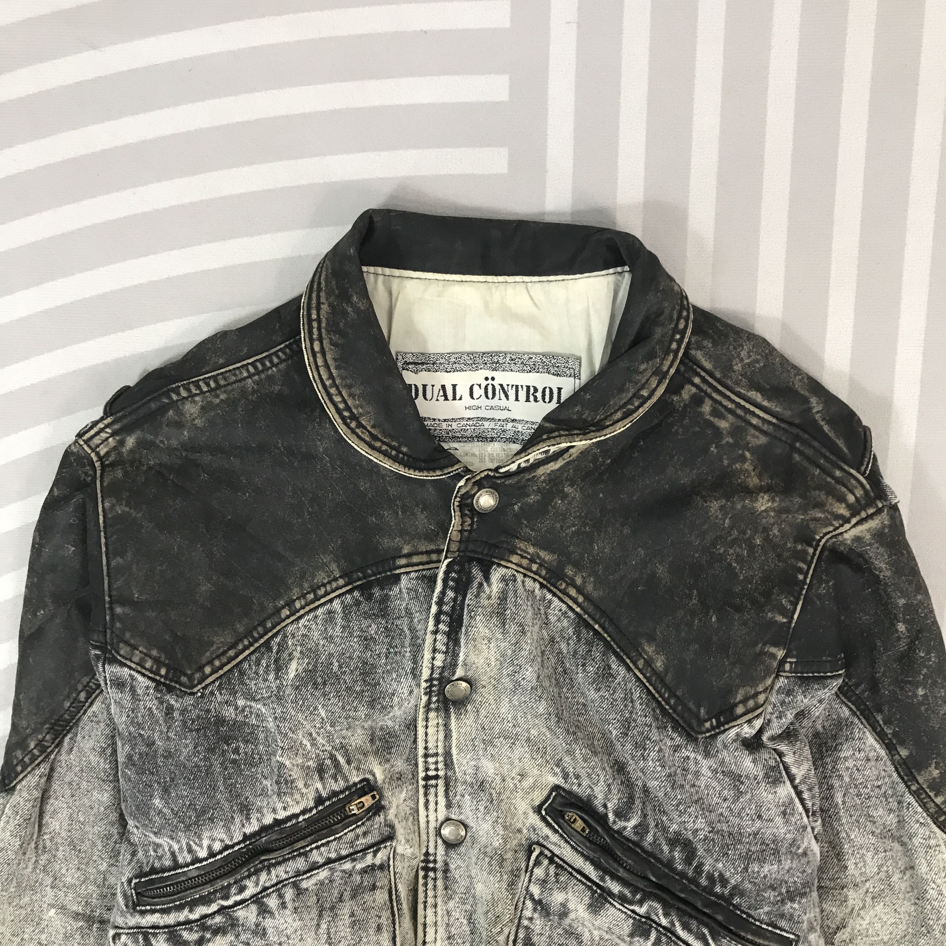 Vintage Vintage Dual Control Denim Leather Jacket Size US M / EU 48-50 / 2 - 2 Thumbnail