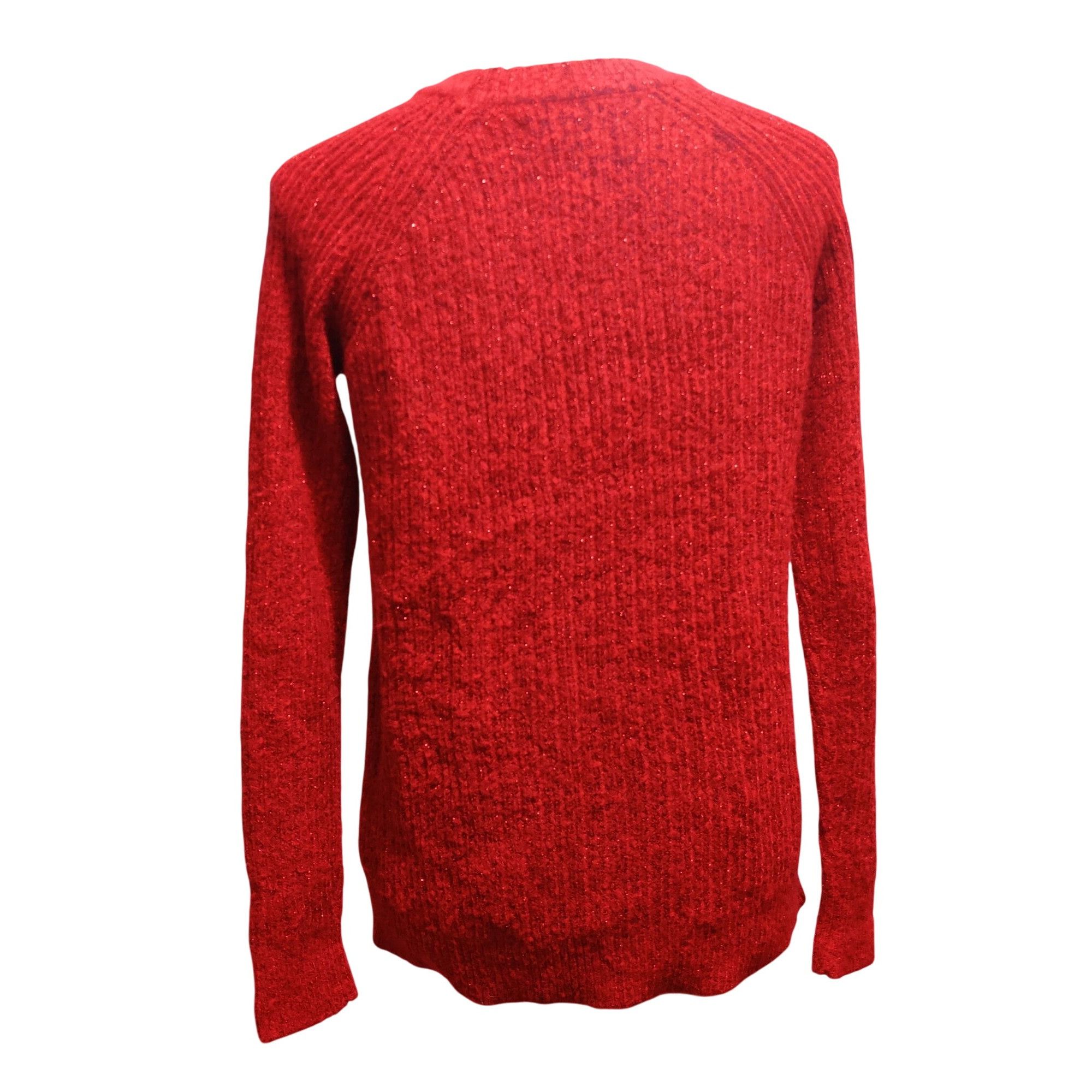 Other APT.9 Small Womens Sweater Red Sparkle Textured Pullover Hol Size S / US 4 / IT 40 - 4 Thumbnail