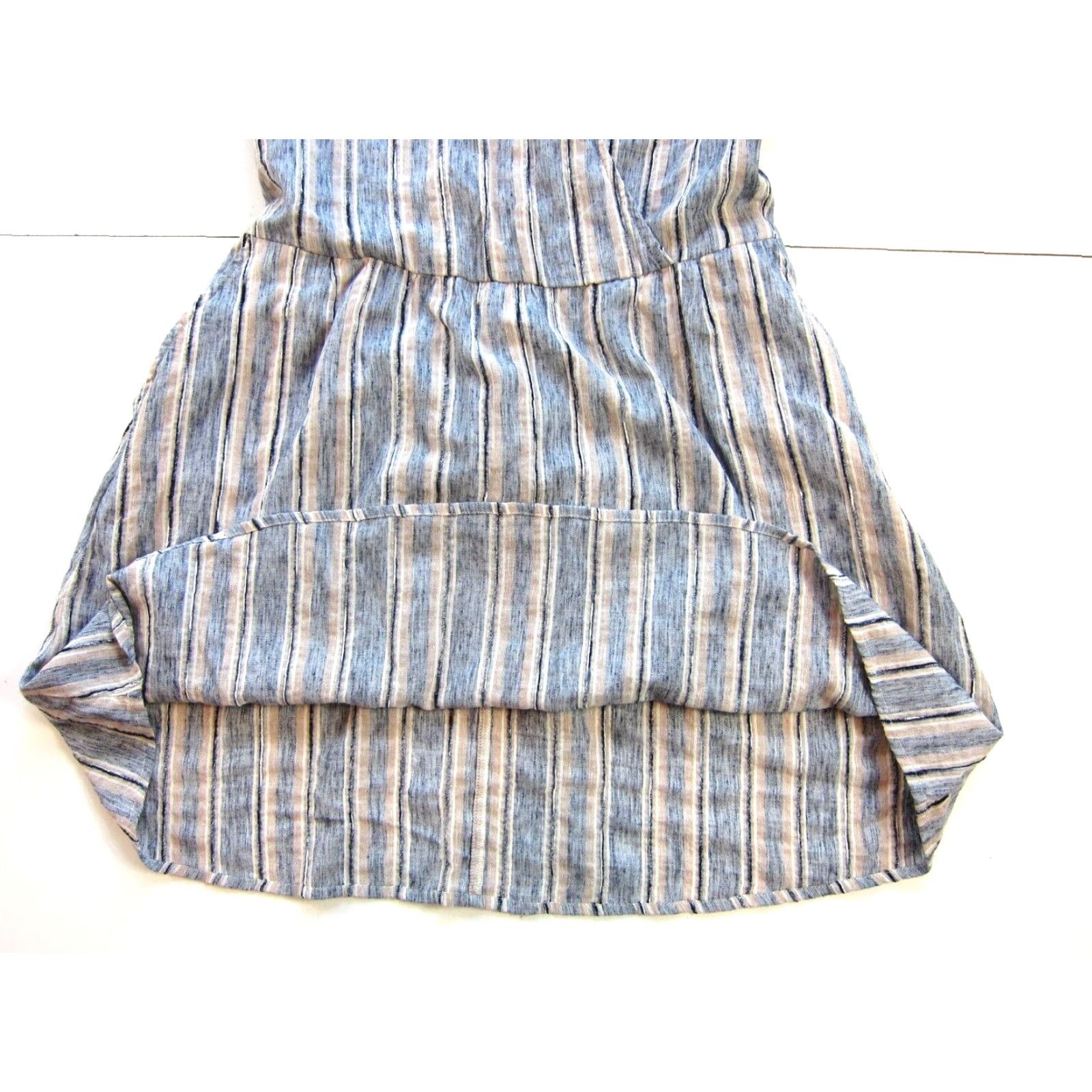 Vintage Susina Cotton Blue Pink Stripe Pocket V-Neck Short Sleeve Tie Dress M Womens Size 32" / US 10 / IT 46 - 7 Thumbnail