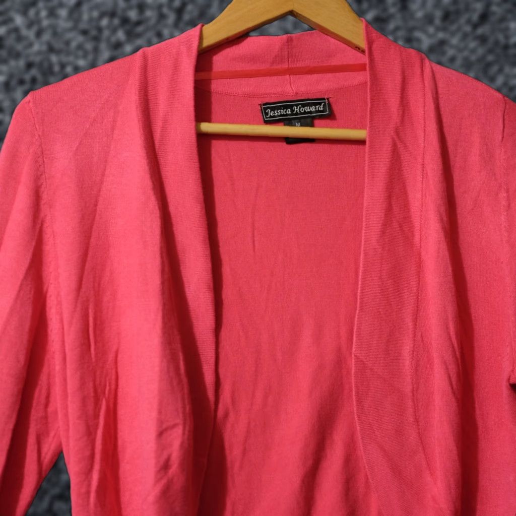 Vintage Jessica Howard Cropped Cardigan Shrug Sweater 3/4 Sleeve Pink Womens M #A-73 Size M / US 6-8 / IT 42-44 - 1 Thumbnail