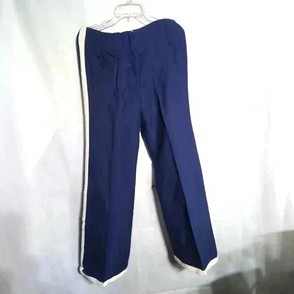 Vintage 1970s Elli by Europe Craft Women's Woven Pants Blue w White Size 32" / US 10 / IT 46 - 1 Thumbnail
