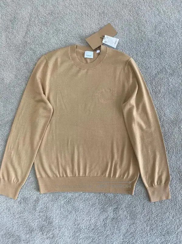 Burberry Men's Khaki Wool Knit Sweater.