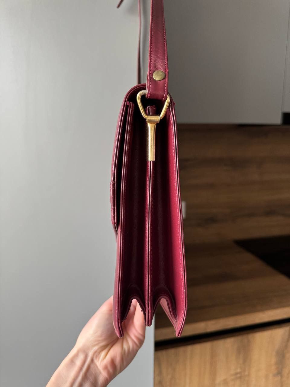 Vintage Cartier Paris Burgundy Leather Bag