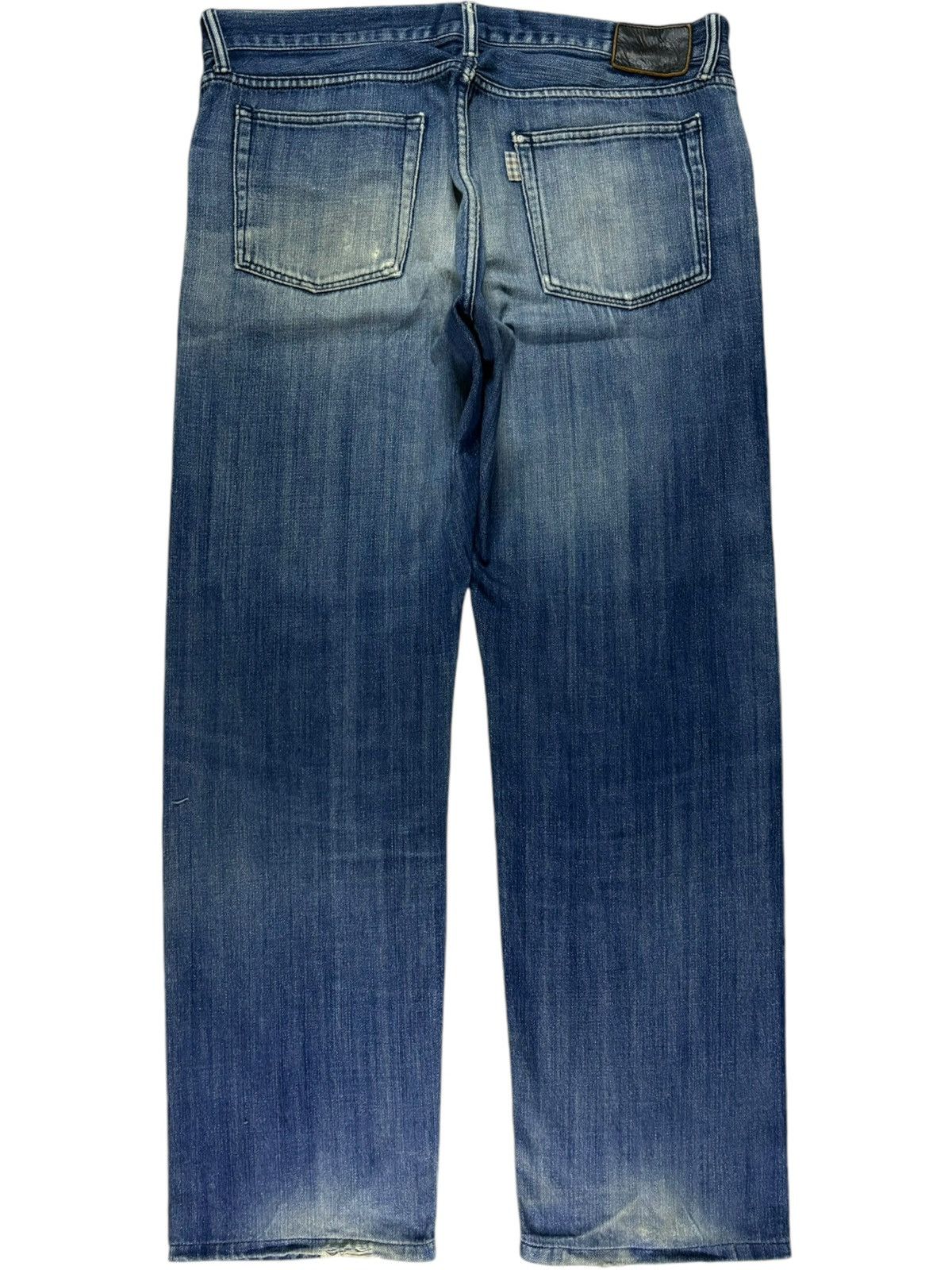 Japanese Brand Vintage Japanese Brand Selvedge Faded Blue Wash Baggy Jeans Size US 37 - 3 Thumbnail