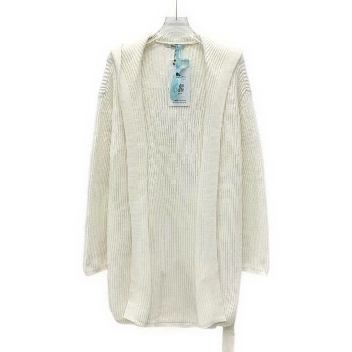 Max Mara Maxmara White Hooded Belted Knit Cardigan Size L / US 10 / IT 46 - 1 Thumbnail