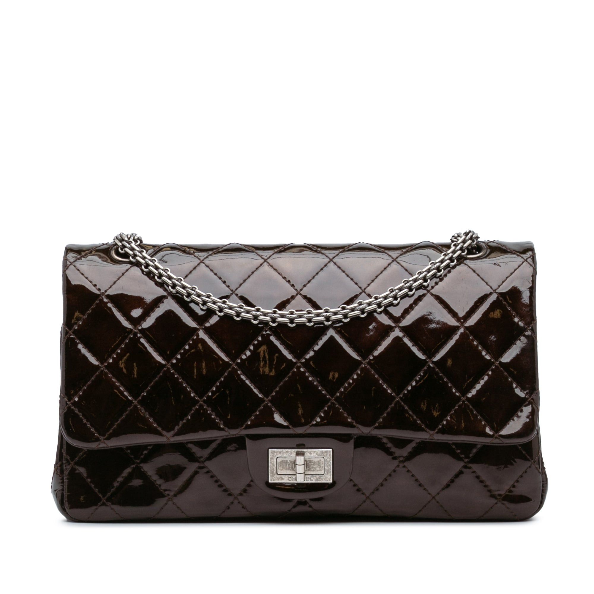 Chanel Chanel Reissue 2.55 Quilted Patent Double Flap 227 Brown Size ONE SIZE - 1 Thumbnail
