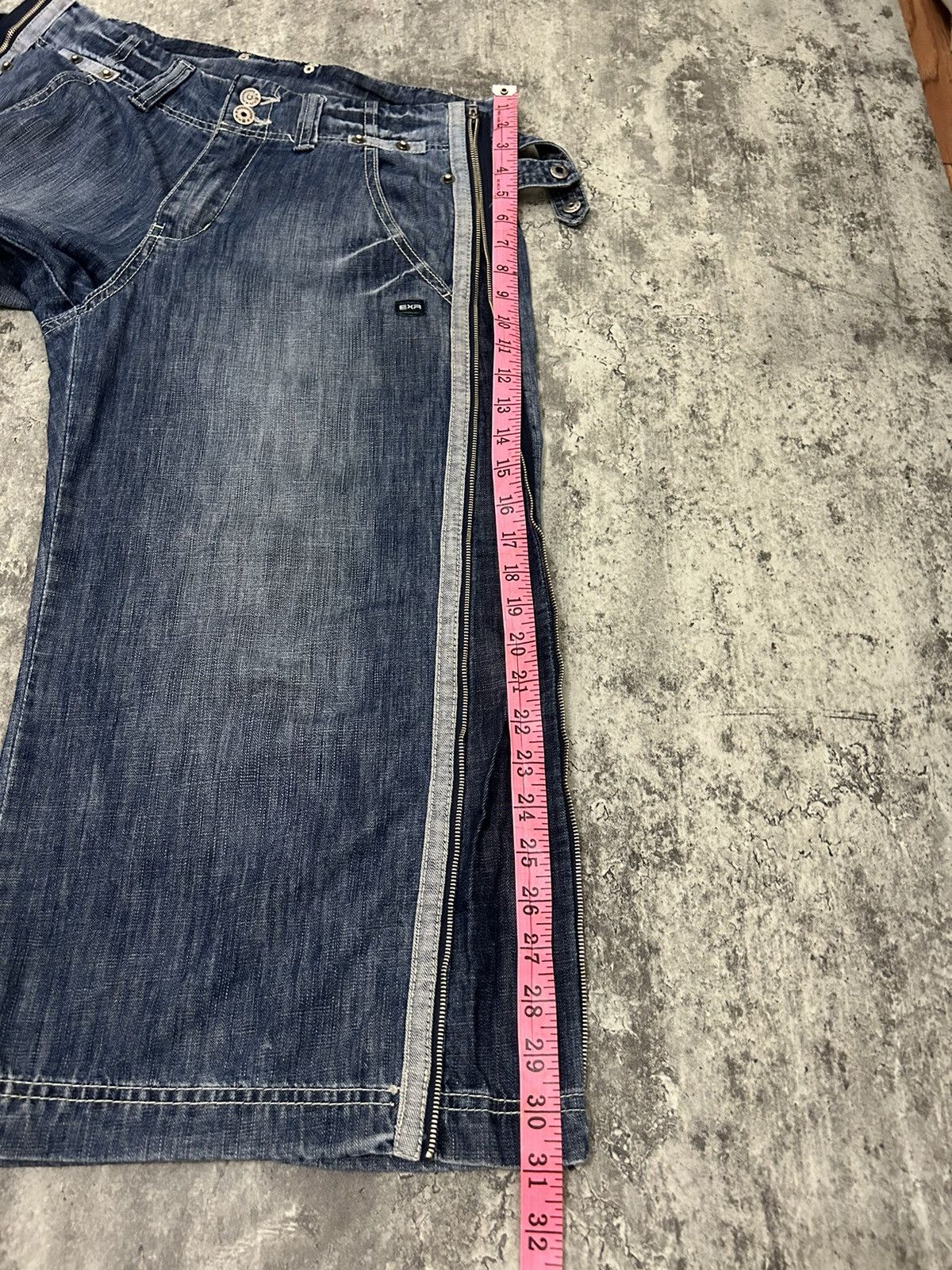 JNCO × Japanese Brand EXR baggy Full Zip jorts Denim Pants Size US 33 - 20 Thumbnail