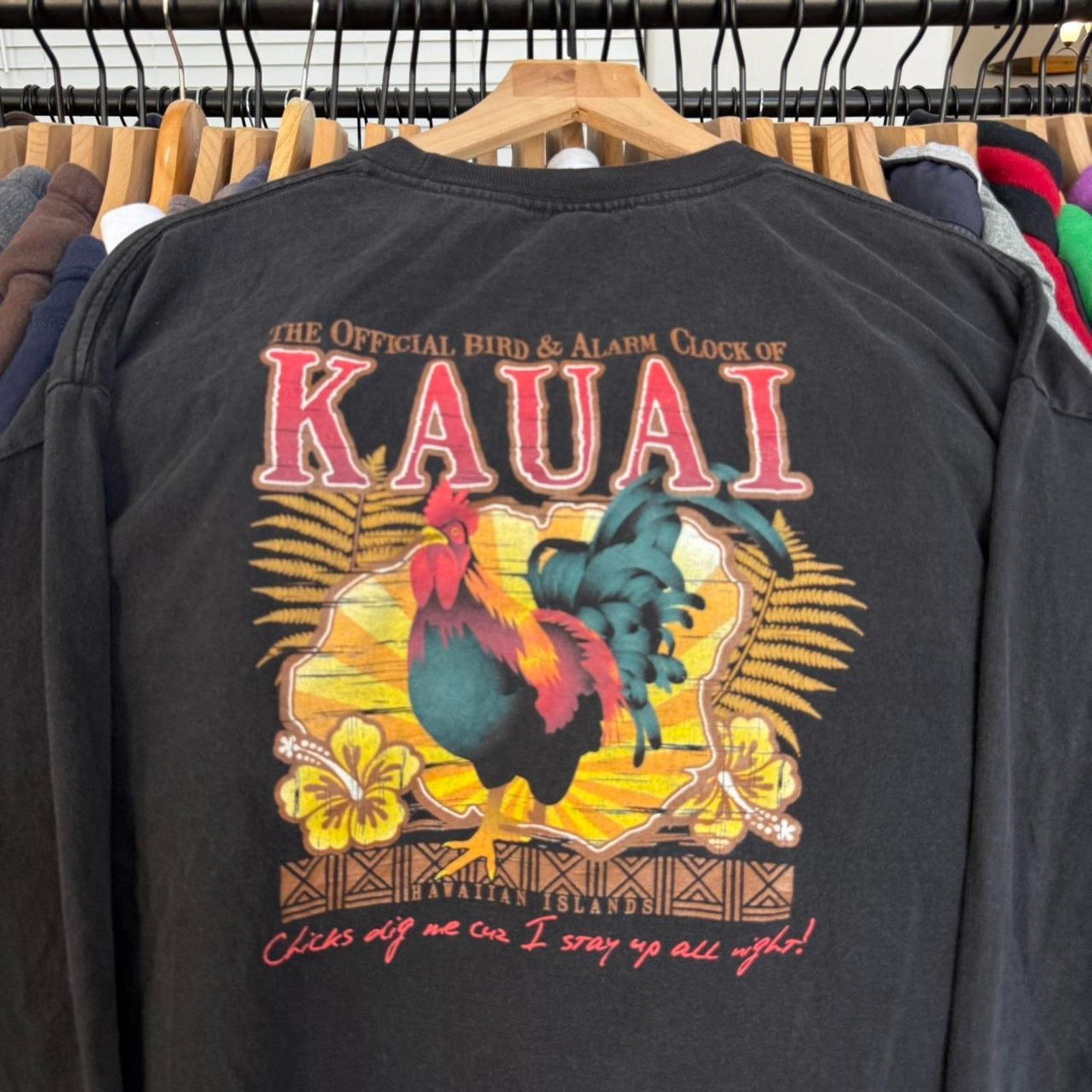 Other Vintage Y2K Kauai Rooster Long Sleeve Tee Black Size US XL / EU 56 / 4 - 1 Thumbnail