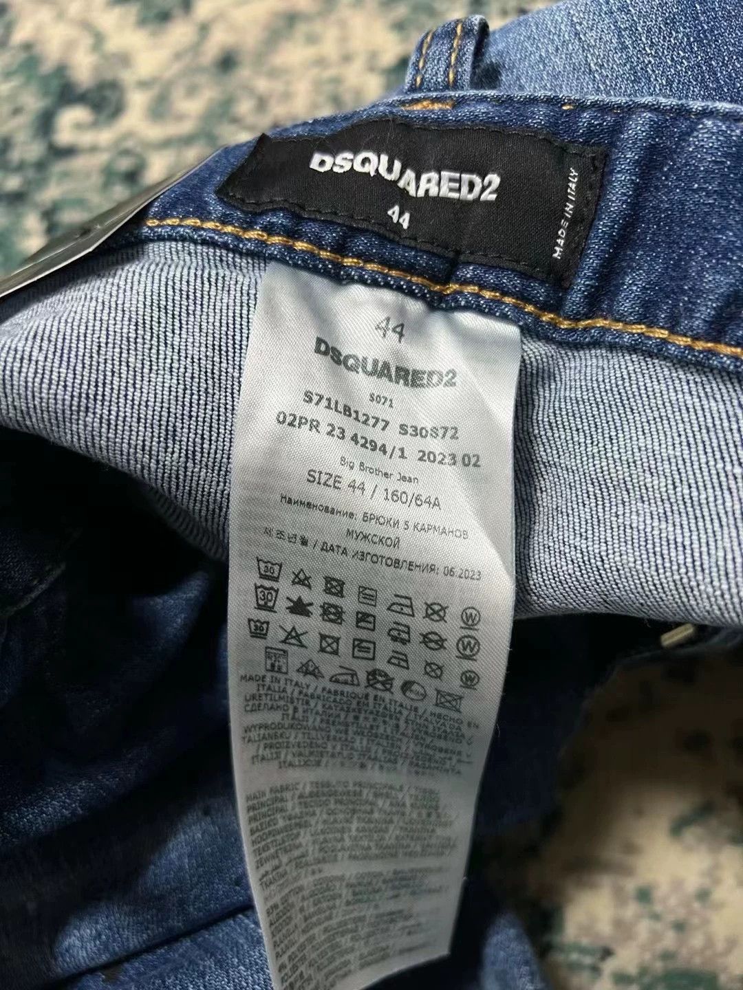 Dsquared2 DSQUARED2 BIG BROTHER Relaxed Blue Washed Patched 9Jeans Size US 28 / EU 44 - 7 Thumbnail