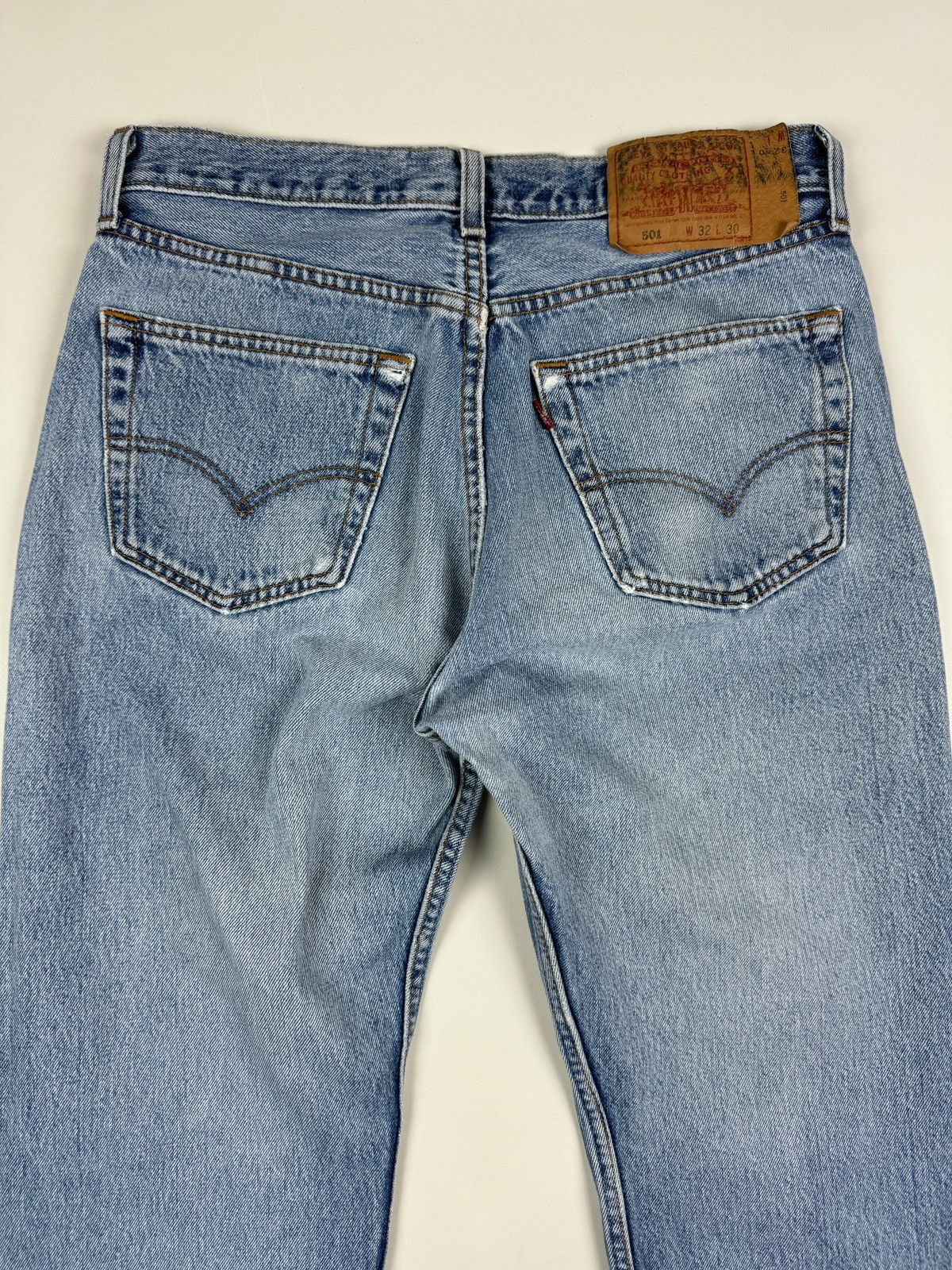 Levi's 90’s Distressed Levi’s 501 Washed Blue Jeans Pants Made USA Size US 32 / EU 48 - 14 Thumbnail