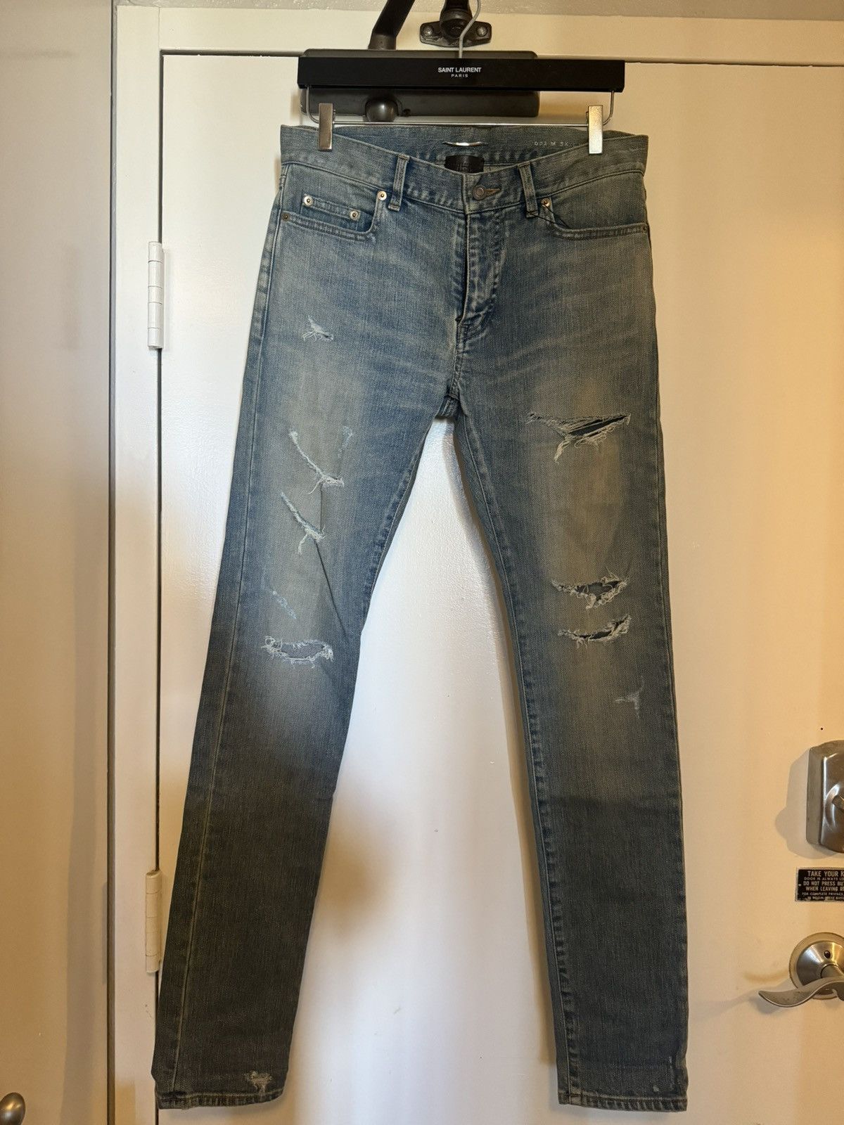 Saint Laurent Paris Saint Laurent Paris Crash Destroyed Jeans 30 Hedi Slimane Size US 30 / EU 46 - 1 Thumbnail
