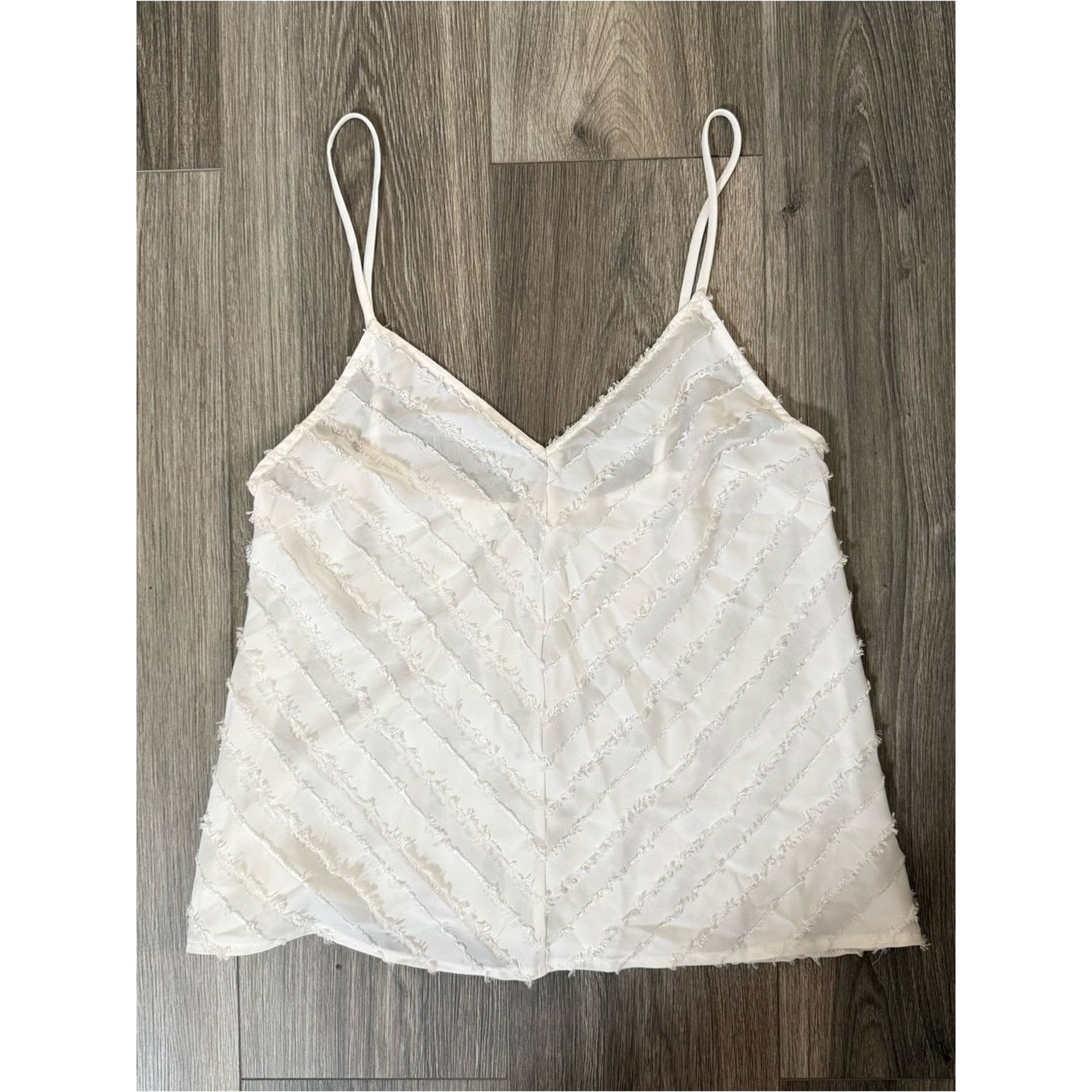Free People Intimately Free People White Chevron Cami Size Small Boho Size S / US 4 / IT 40 - 4 Thumbnail