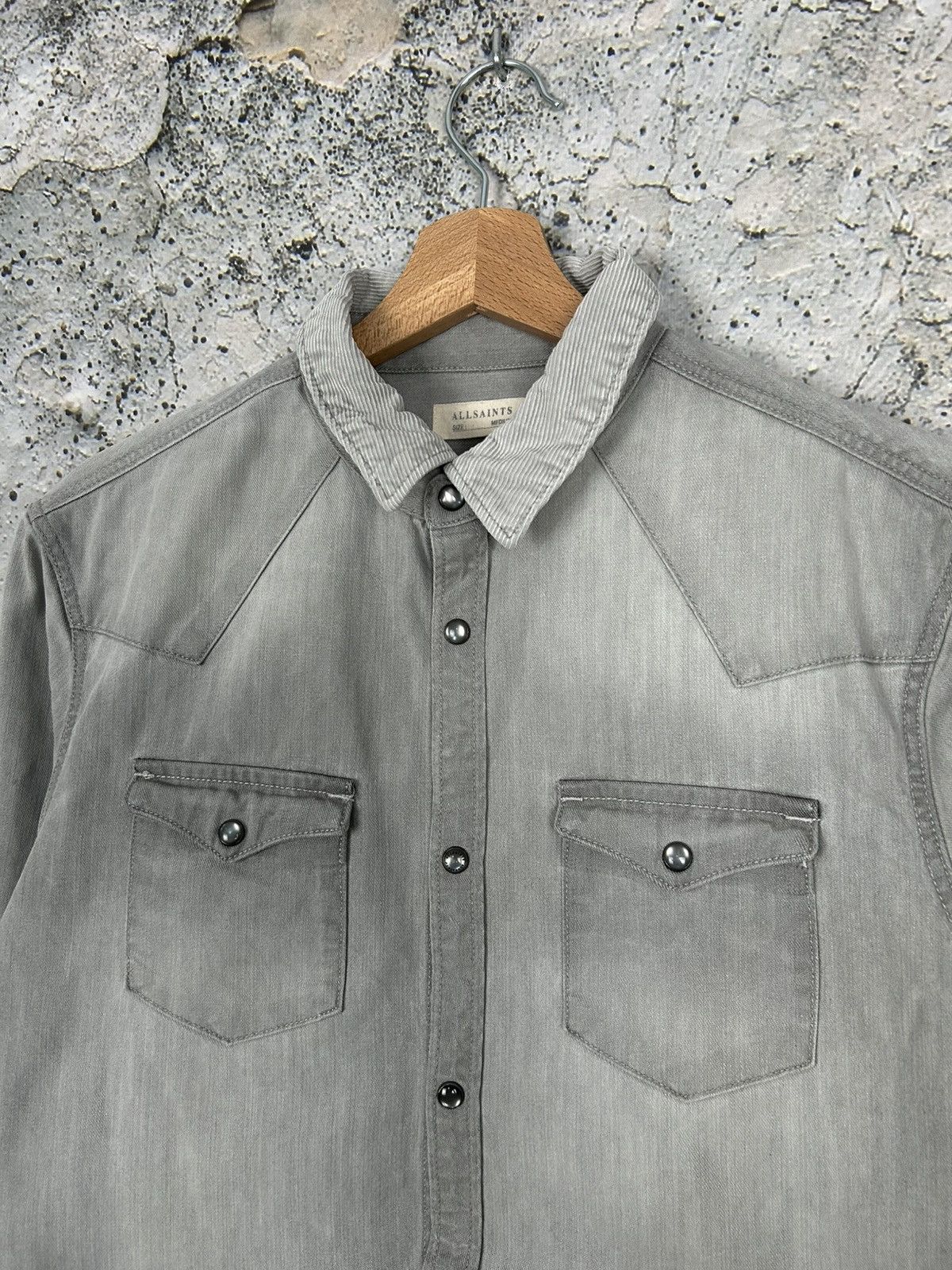Allsaints Allsaints Grey Shirt Basic Grunge Affliction Rock Punk Skate Size US M / EU 48-50 / 2 - 3 Thumbnail