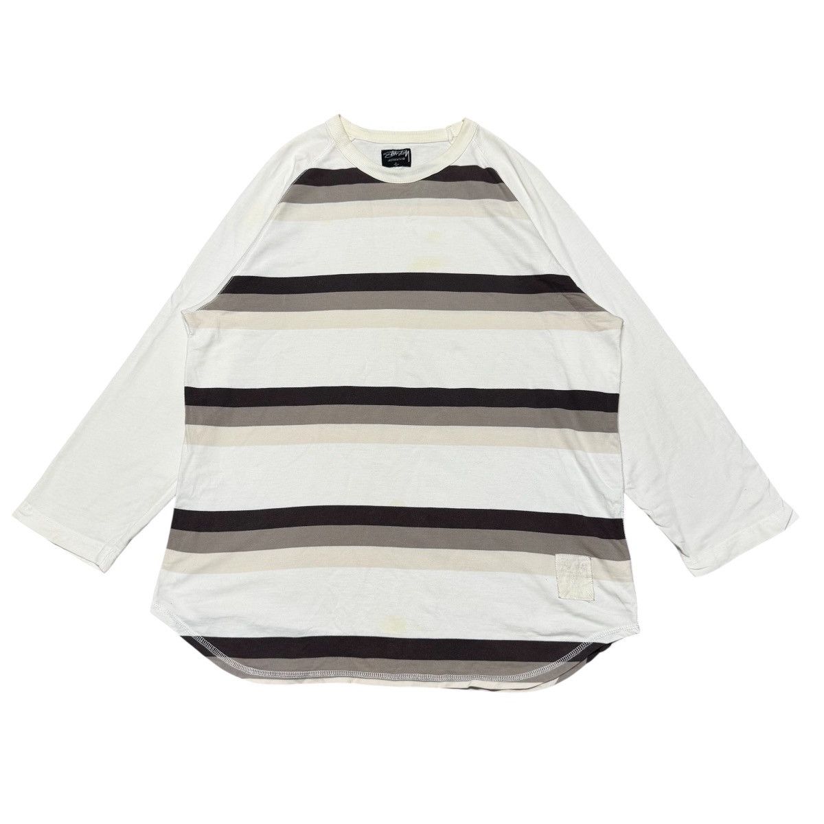 Stussy Stussy Horizontal Striped Raglan Shirt Size US L / EU 52-54 / 3 - 1 Thumbnail