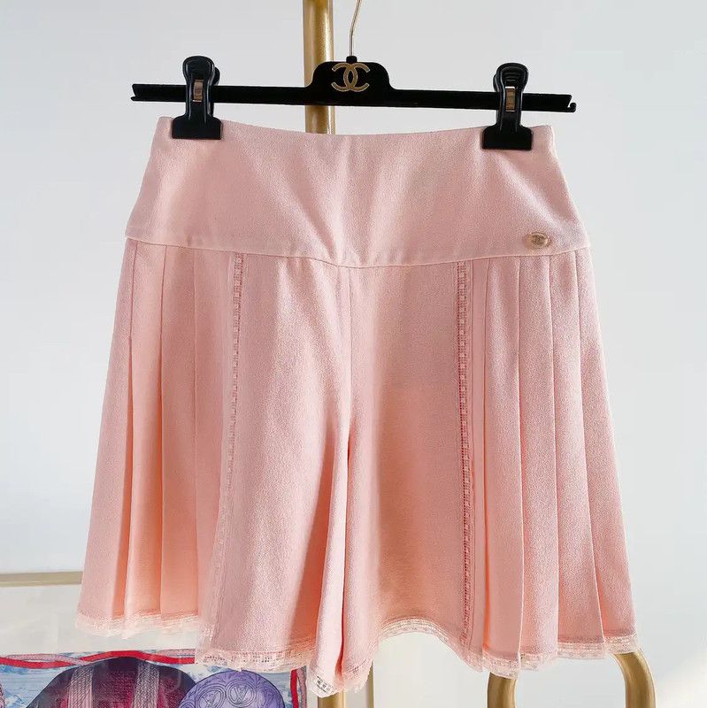 Chanel Chanel Pink Silk A-Line Skirt for Summer 0089 Size 22" - 1 Thumbnail