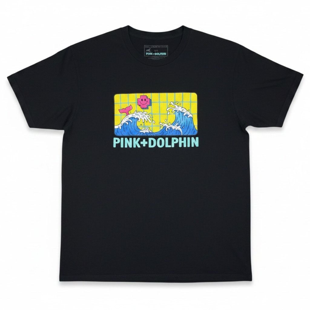 Pink Dolphin Pink Dolphin Mens M Kris Kaliakin Waves Ocean Black T-Shirt Size US M / EU 48-50 / 2 - 1 Thumbnail