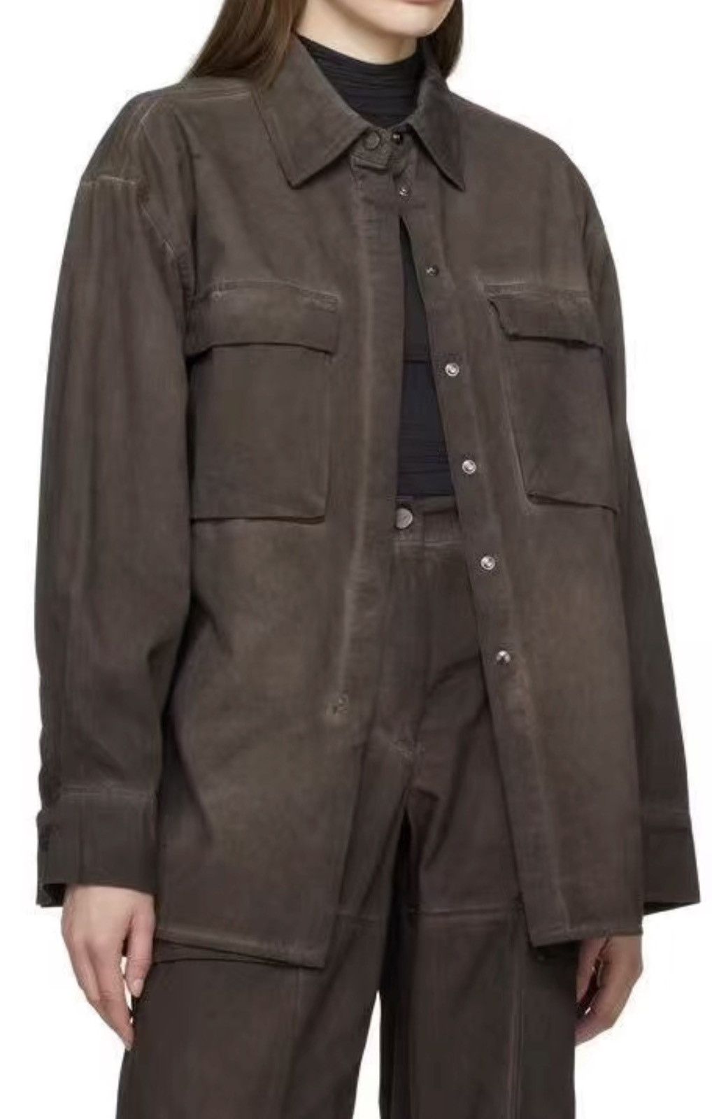 Holzweiler Holzweiler Women's Heavy Washed Loose Shirt Jacket J39 Size S / US 4 / IT 40 - 4 Thumbnail