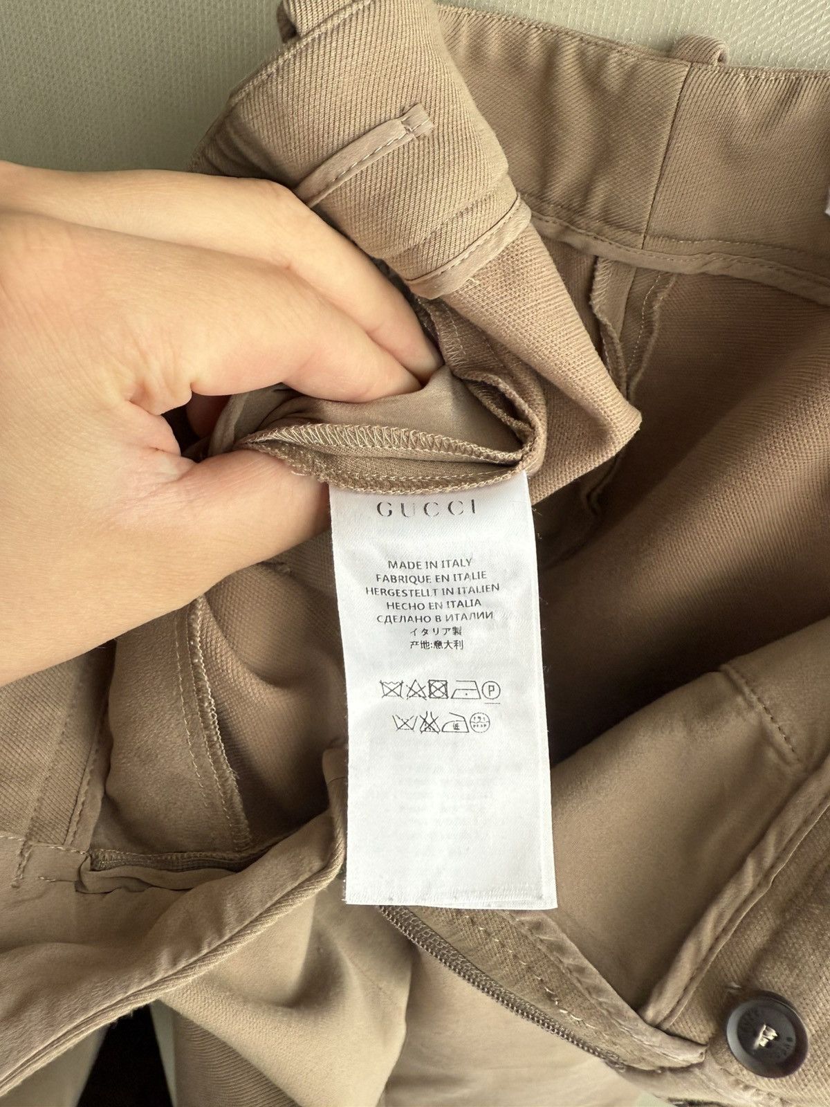 Gucci Gucci Cotton Silk Pants IT 38 Beige Career Mid Rise Trousers Size 26" / US 2 / IT 38 - 10 Thumbnail