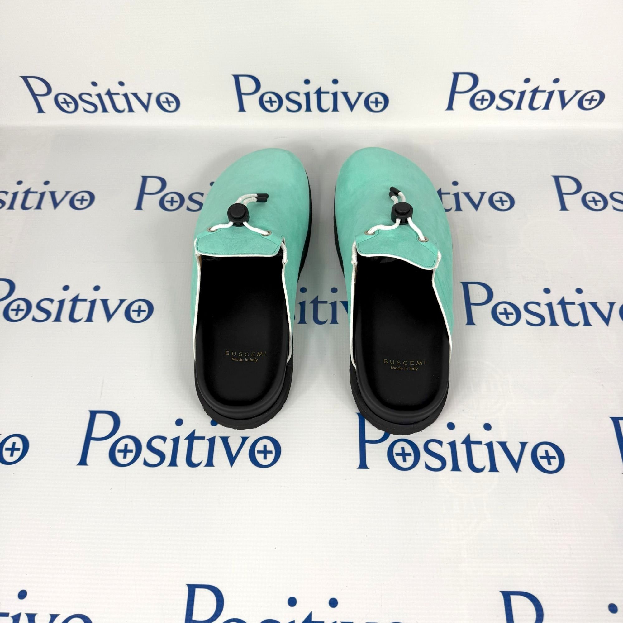 Buscemi Buscemi Pietro New Camoscio Turquoise Leather Slippers US 11 Size US 11 / EU 44 - 5 Thumbnail