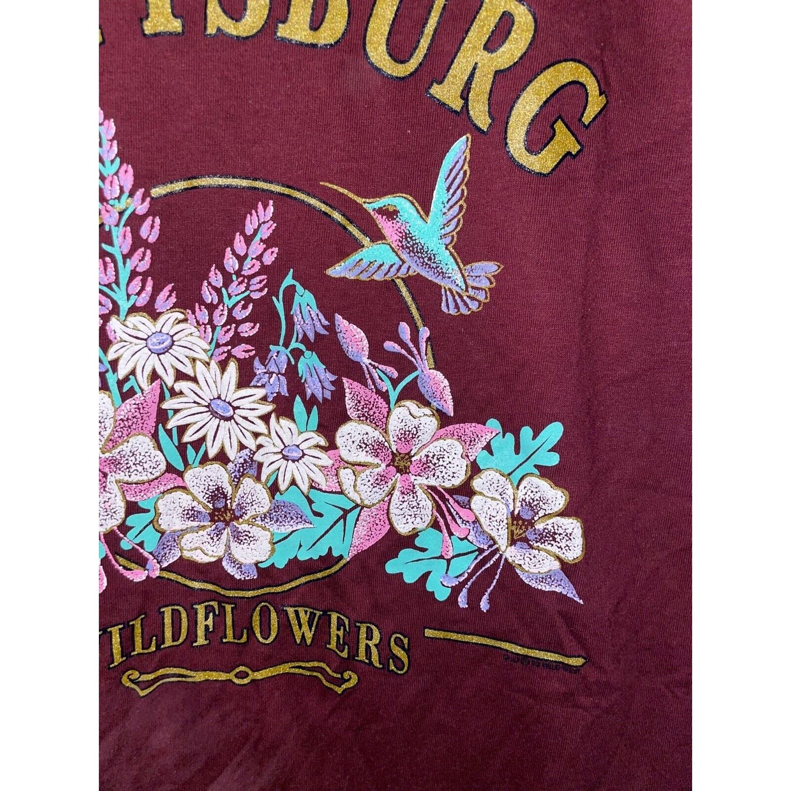 Jerzees Vintage Gettysburg Shirt Wildflowers Flower Red Tee 90s VTG Size US M / EU 48-50 / 2 - 3 Thumbnail
