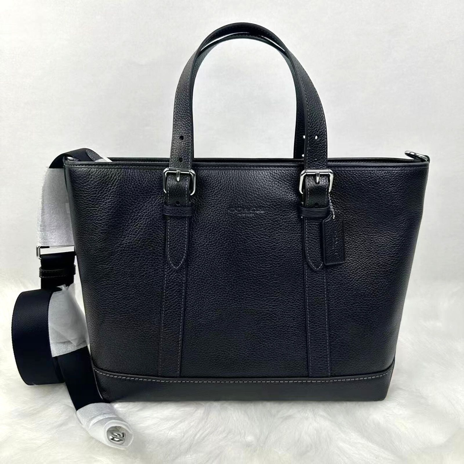Coach Coach Men's Warner Tote Bag Crossbody Leather/Silver