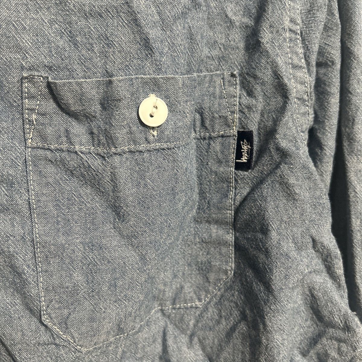 Stussy Stussy Vintage Reconstructed Blue Denim Cropped Button Up Size M / US 6-8 / IT 42-44 - 4 Thumbnail