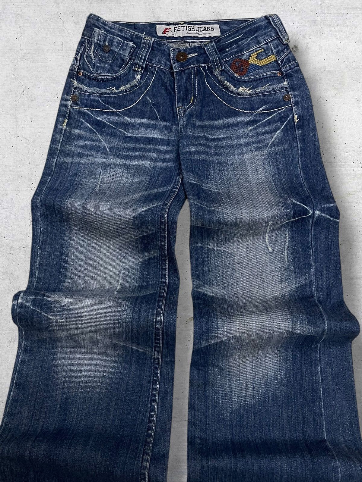 Japanese Brand VINTAGE FETISH 1990S OG JAPAN DESIGNER BAGGY WIDE LEG DENIM Size US 26 / EU 42 - 6 Thumbnail