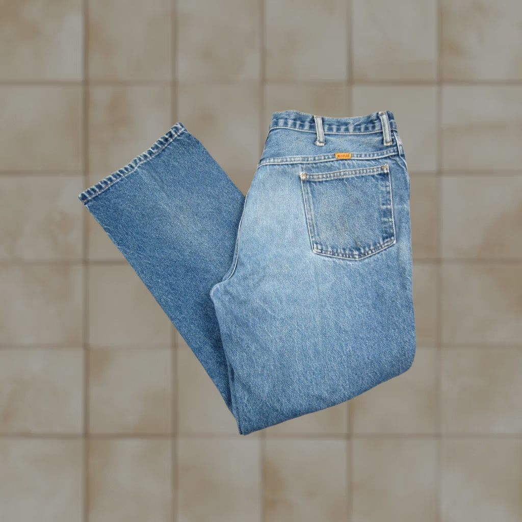 Denime VINTAGE Rustler Jeans Mens 38x30 Blue Denim Straight 5-Pocket Cotton Pants 80s 90s W Size US 38 / EU 54 - 1 Thumbnail