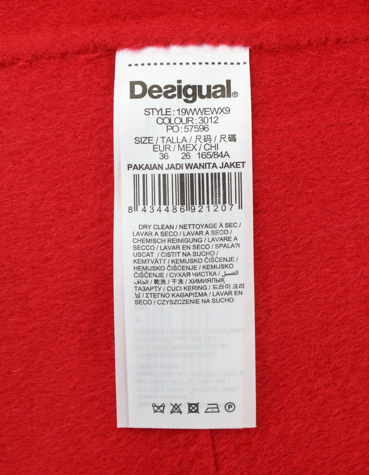 Desigual LENZY EU36 Pink Wool Blend Hooded Mid Coat 88464 Size S / US 4 / IT 40 - 10 Thumbnail