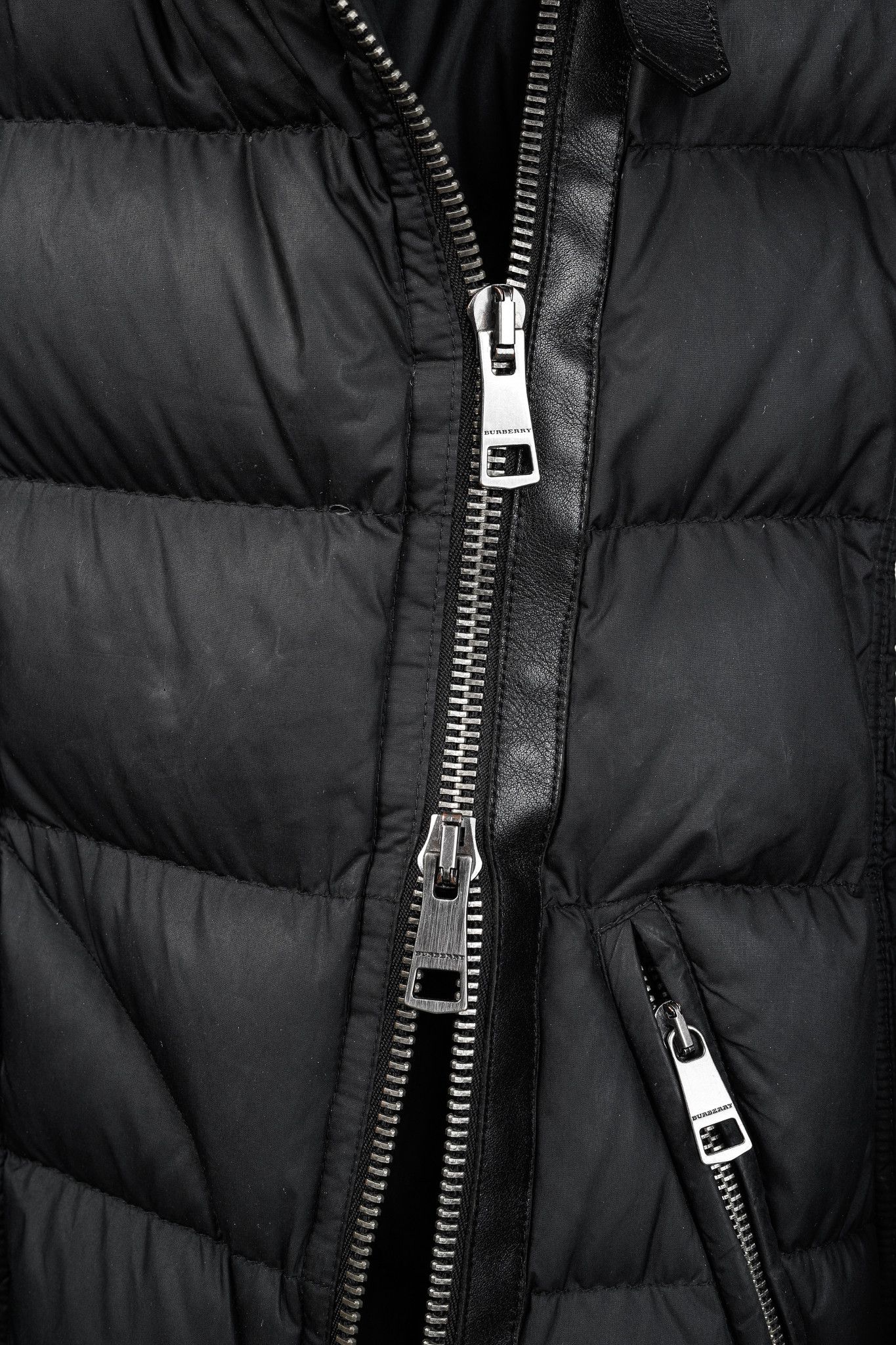 Burberry Burberry Brit Charcoal Leather-Trim Belted Puffer Jacket Size XS / US 0-2 / IT 36-38 - 11 Thumbnail