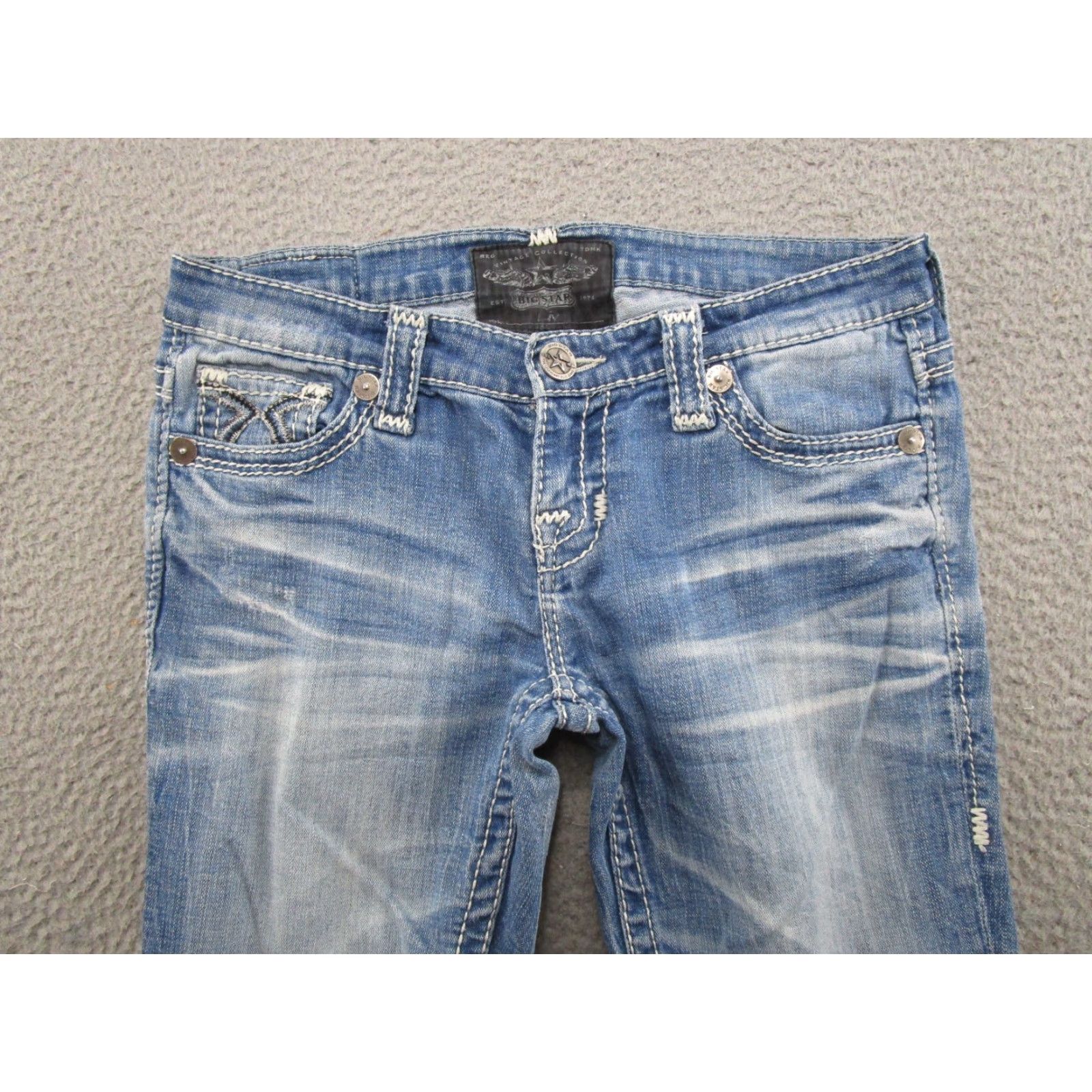 Vintage BIG STAR Liv Capri Jeans Womens Size 28 Blue Denim 5-Pocket Design Regular Rise Stars Vintage: No Size 28" / US 6 / IT 42 - 3 Thumbnail