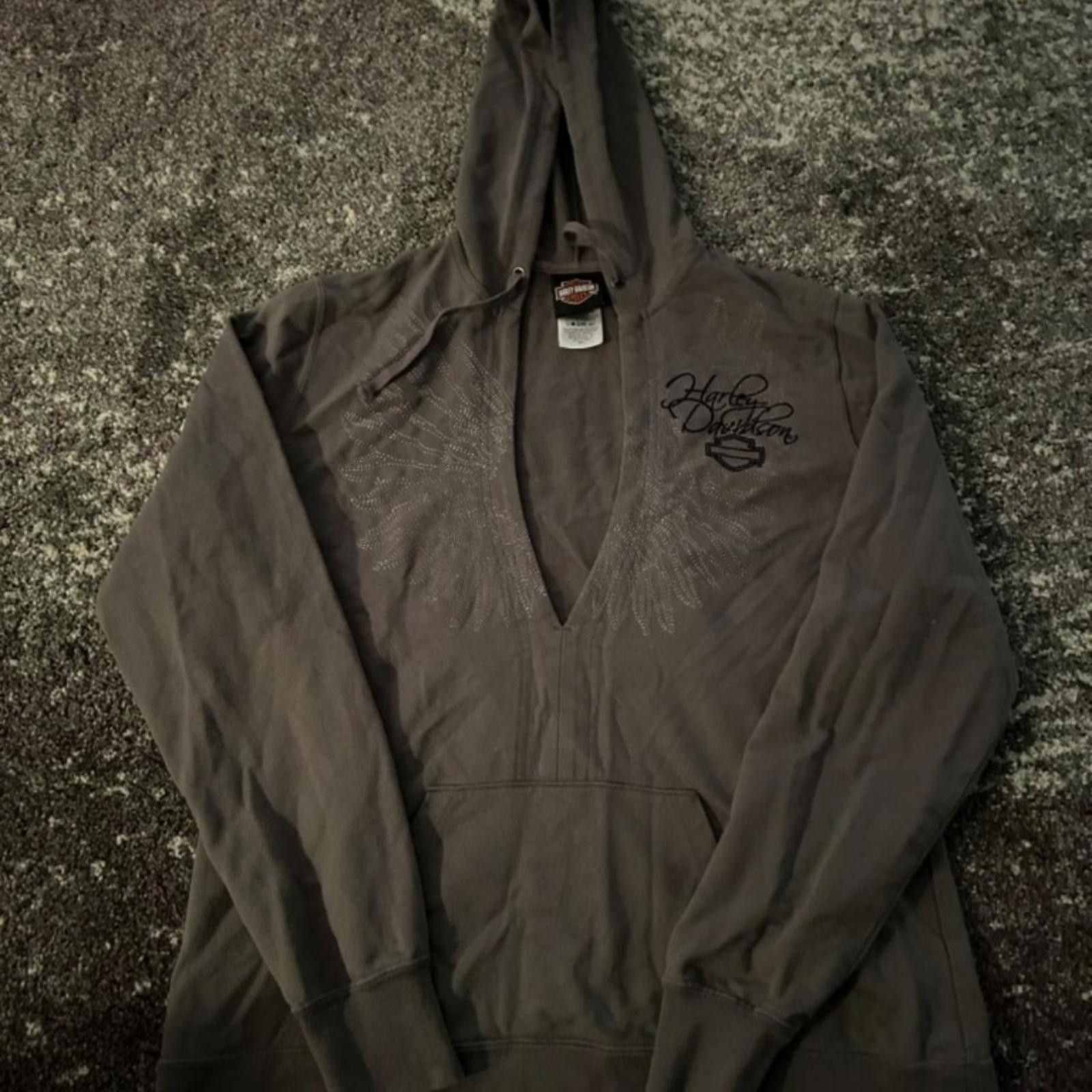 Harley Davidson Harley-Davidson Rhinestone Wing Hoodie Size L / US 10 / IT 46 - 2 Thumbnail