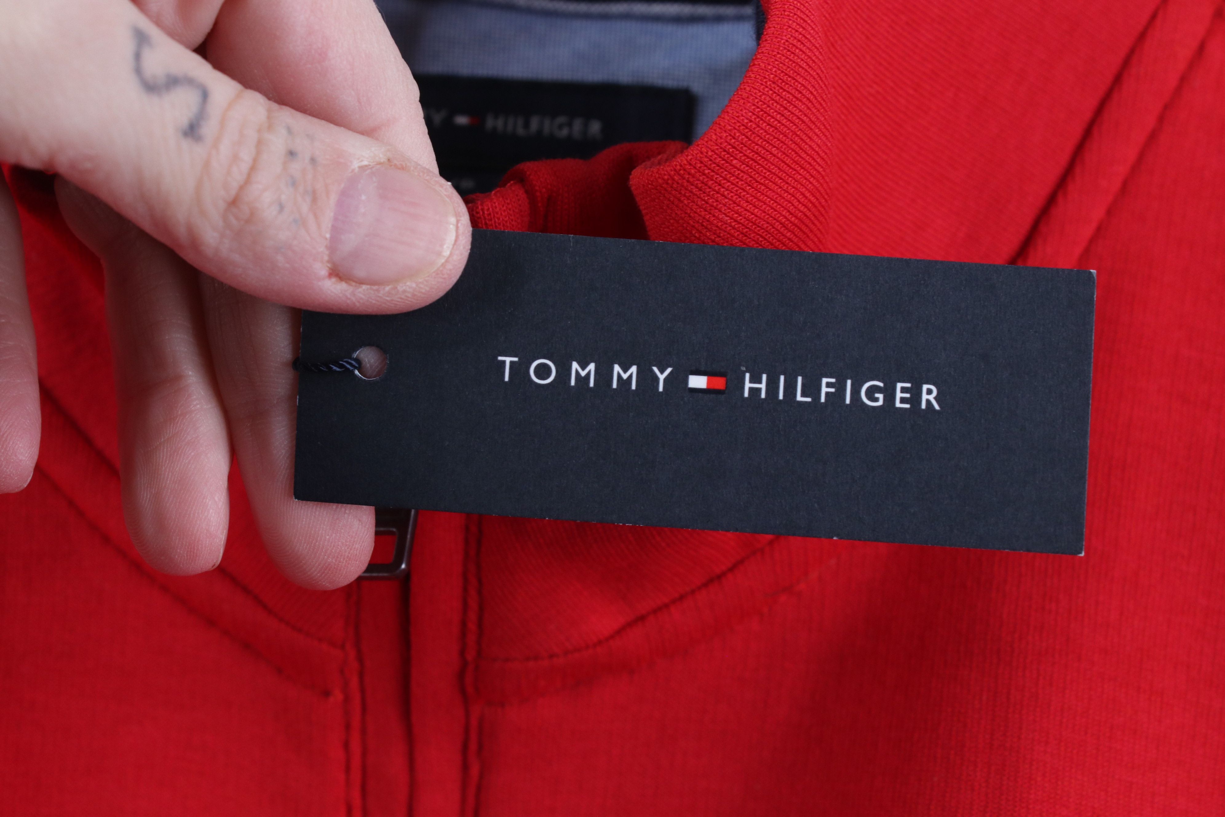 Tommy Hilfiger Deadstock Y2K Tommy Hilfiger Cotton Knit 1/4 Zip Sweater Red Size US L / EU 52-54 / 3 - 6 Thumbnail