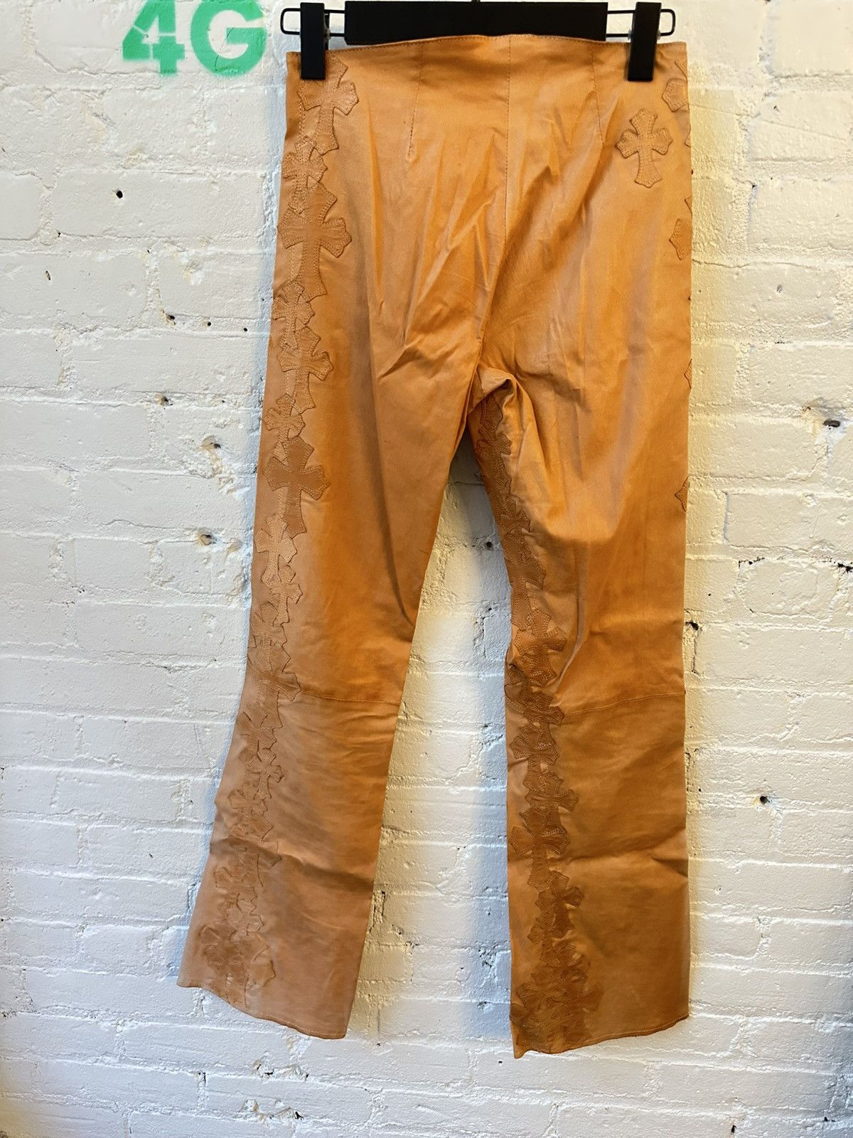 Chrome Hearts Chrome Hearts FLOODED CROSS LEATHER JEANS PEACH Size 26" / US 2 / IT 38 - 15 Thumbnail