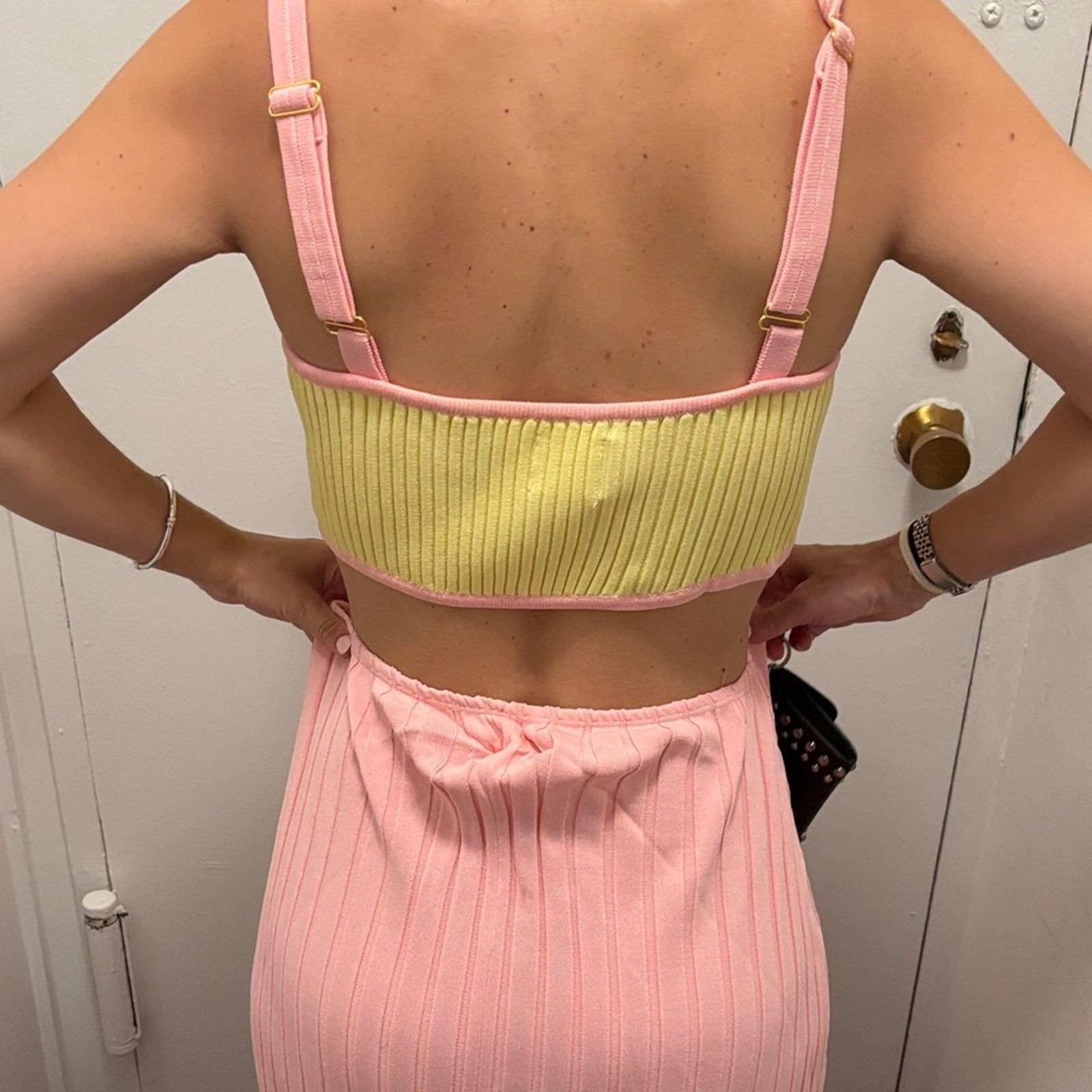 Other Sabo skirt Pink/yellow Pleated Maxi Skirt top outfit Size 8 Size 30" / US 8 / IT 44 - 3 Thumbnail