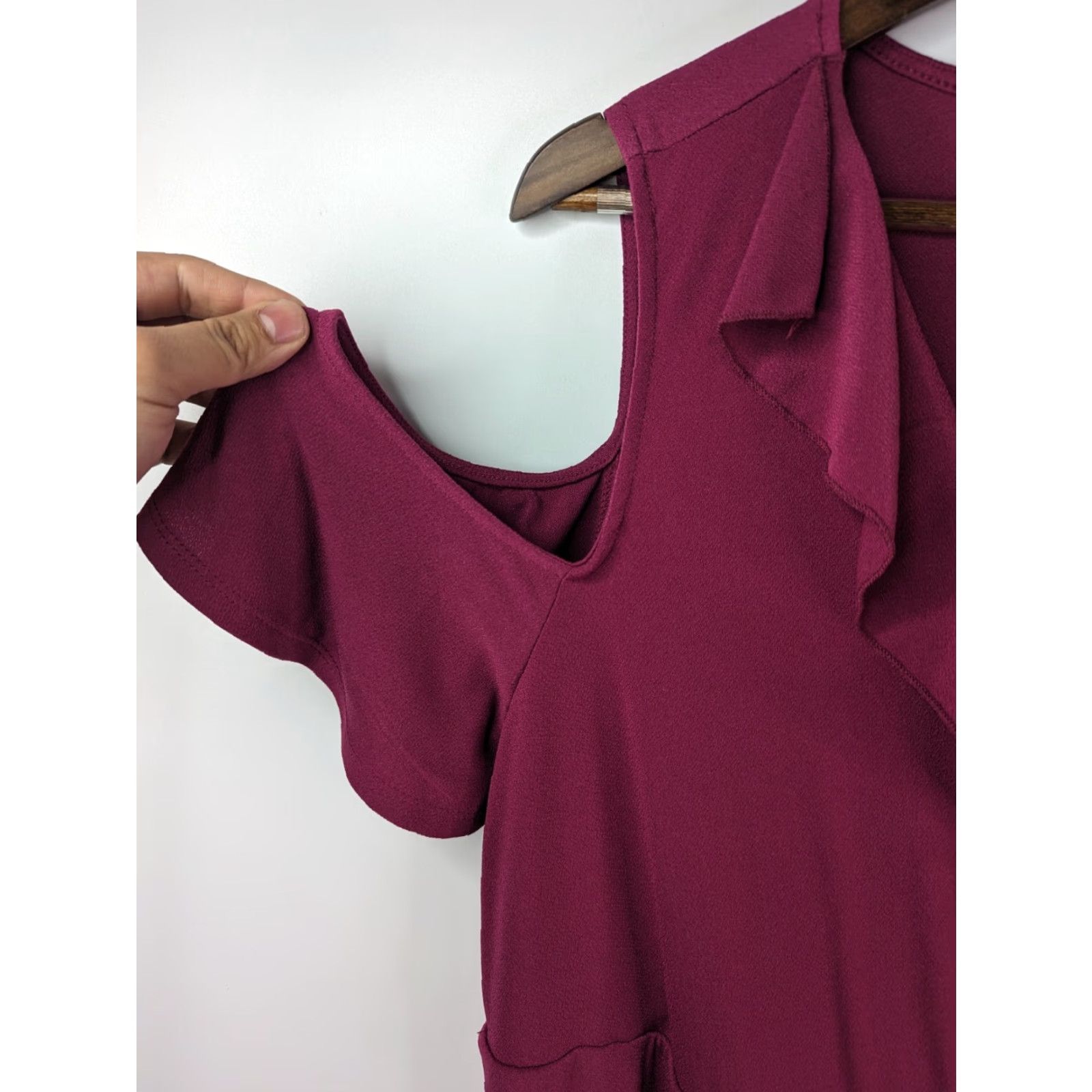 Torrid Torrid Boysenberry Mini Wrap Dress V-Neck Short Sleeve Tie 2 Plus size Womens Size XS / US 0-2 / IT 36-38 - 2 Thumbnail