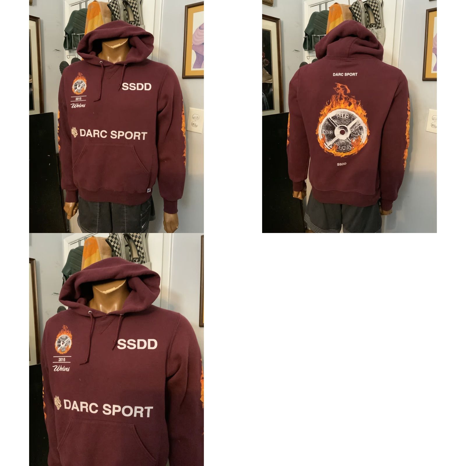 Russell Athletic Darc Sport Russell Athletic SSDD Flames Wolves Maroon Graphic Pullover Hoodie MD Mens Regular Pullover Sports Graphic Hoodie Maroon Medium Size US M / EU 48-50 / 2 - 9 Thumbnail