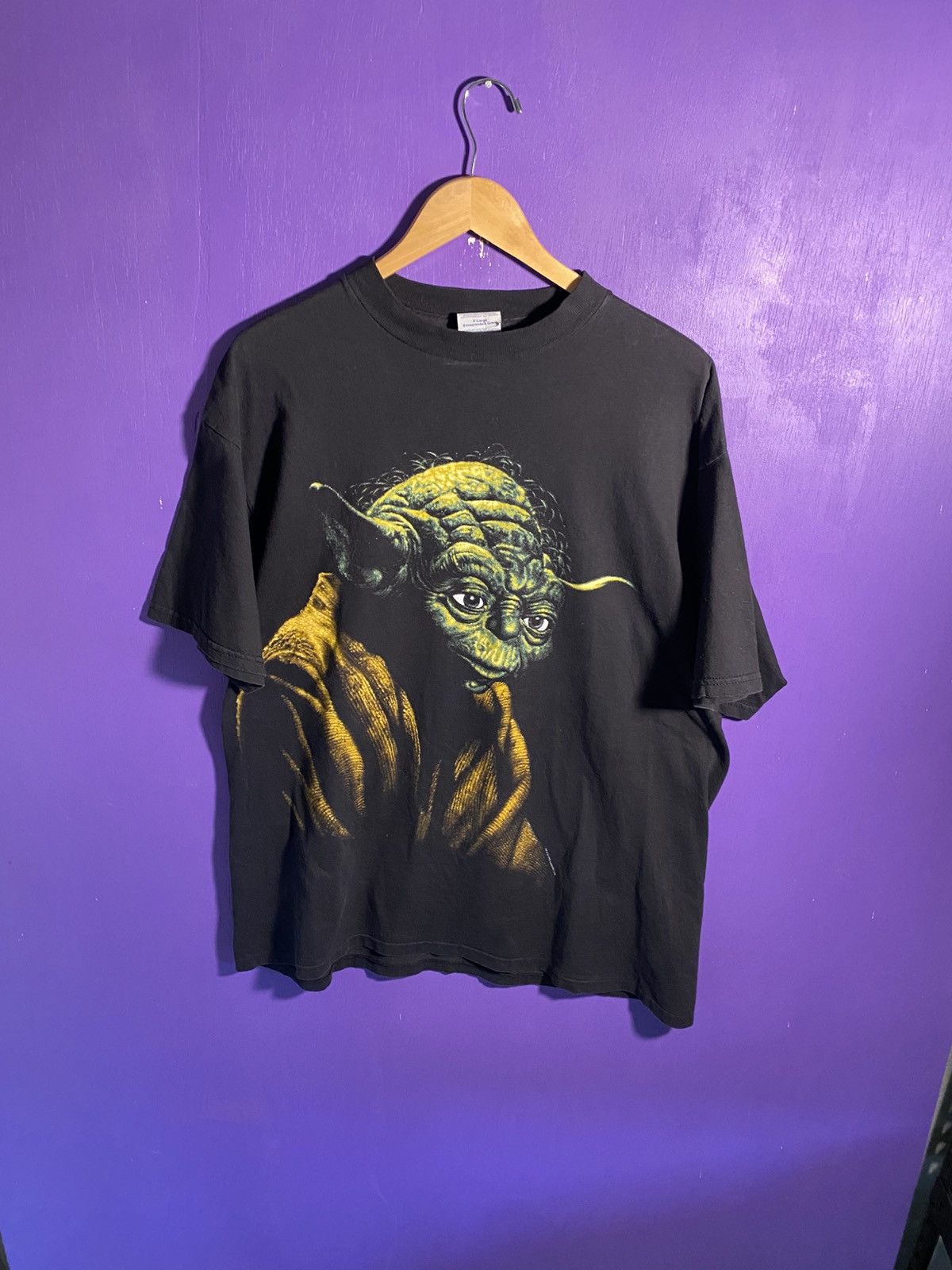Star Wars Vintage 1995 Star wars Yoda faded t-shirt Size US XL / EU 56 / 4 - 1 Thumbnail